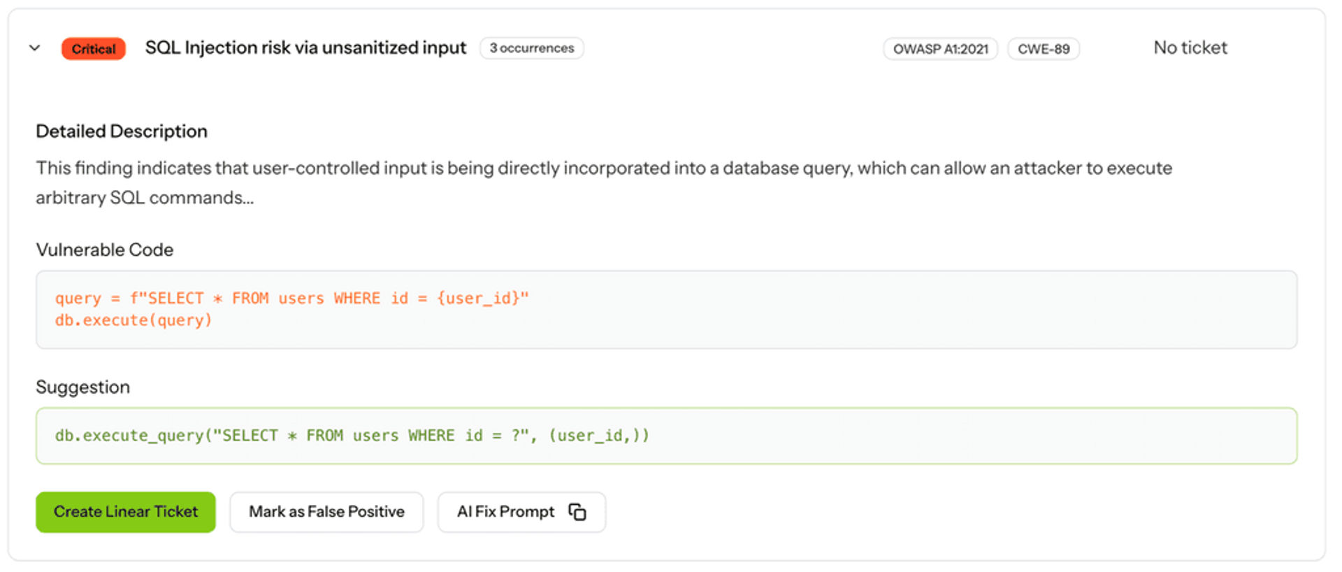 Context-aware code security dashboard showing risk with full engineering context