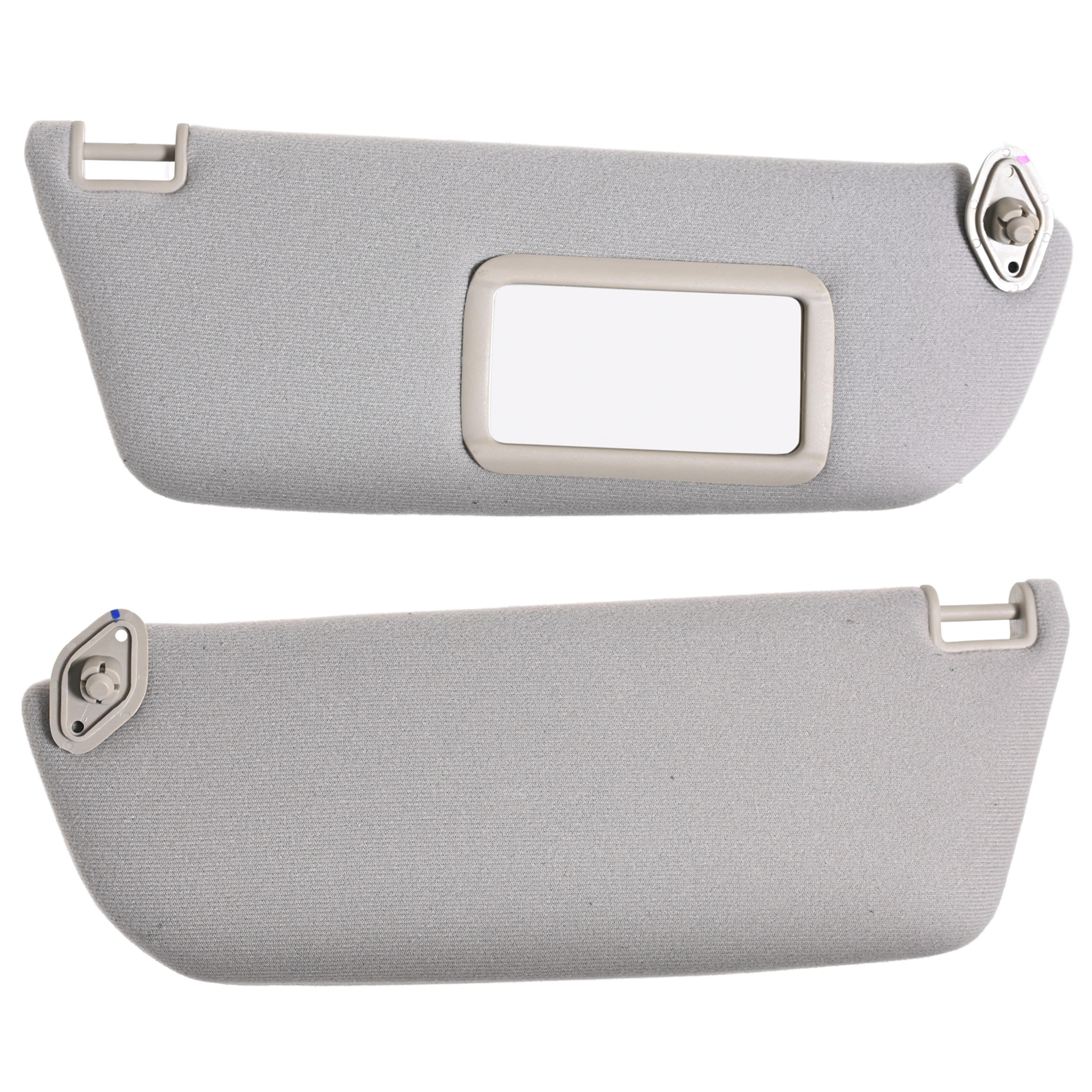 Juego Viseras Derecha/Izquierda Chevrolet Chevy 1994-2012 Viserass 2 Piezas Con Espejo Gris Tela
