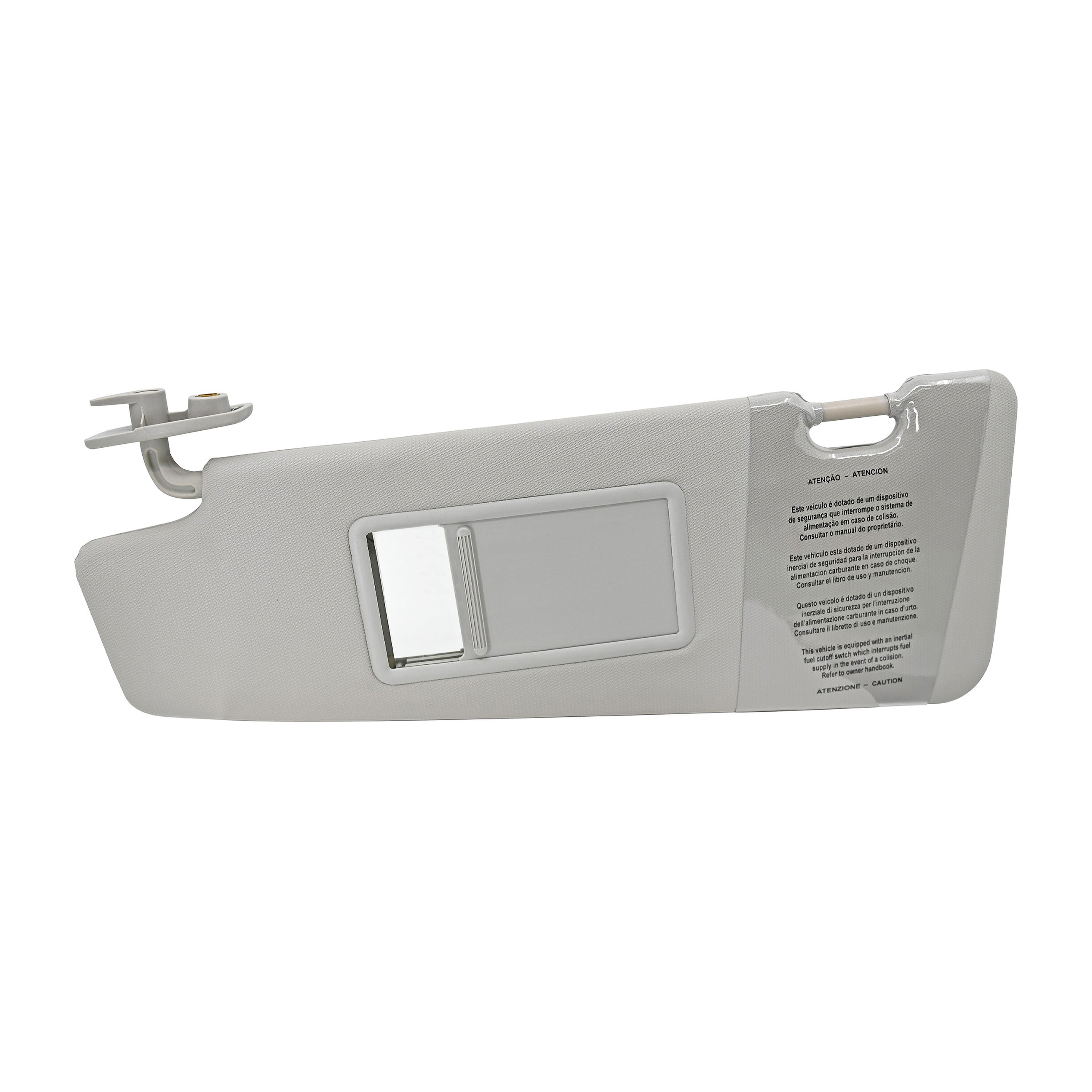 Visera Delantera Izquierda Fiat Idea 2003-2011 1 Pieza Con Espejo Sin Luz Gris Claro Vinipiel