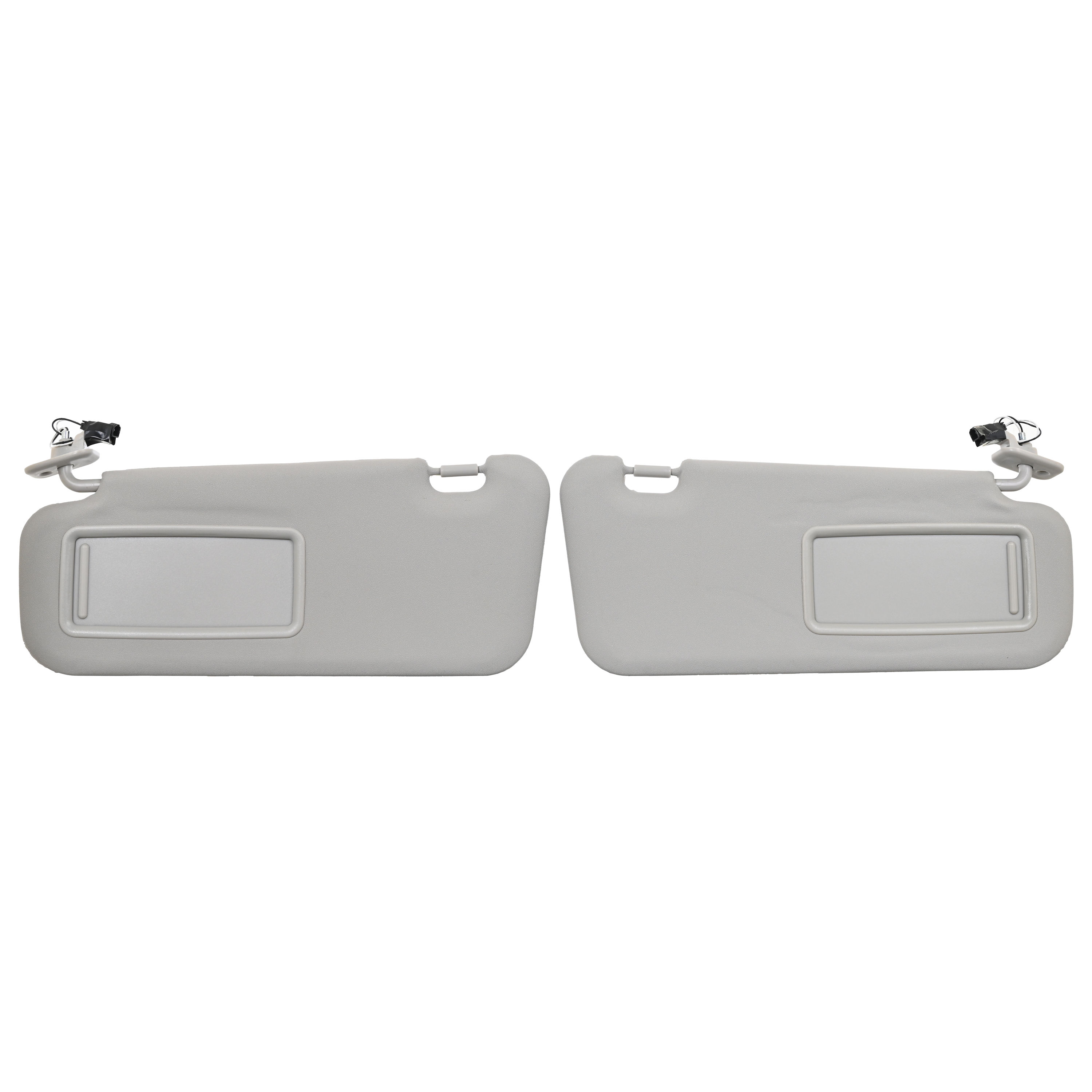 Juego Viseras Delantera Derecha/Izquierda Mazda 3 2010-2013 2 Piezas Con Espejo Con Luz Gris Plastico