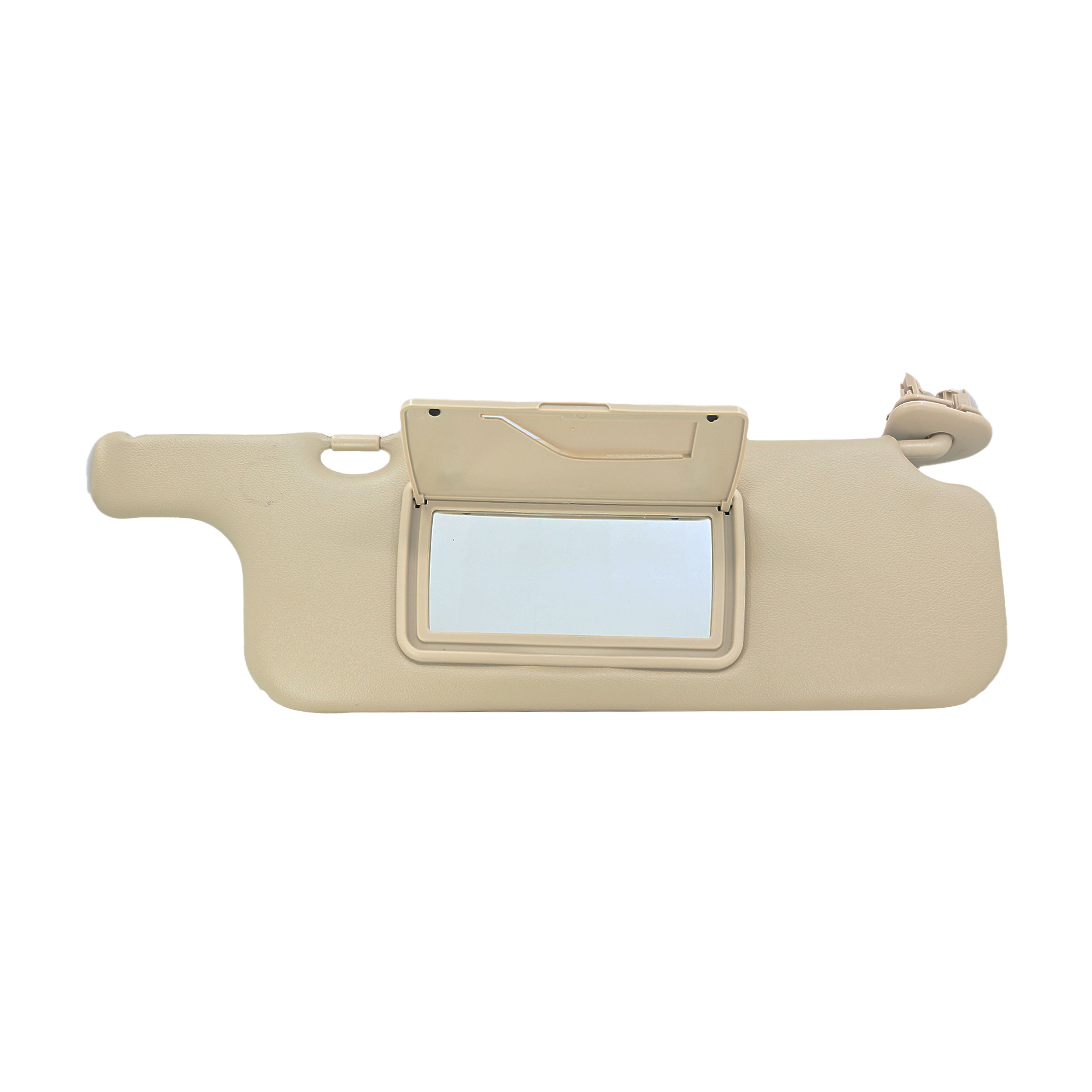 Visera Delantera Derecha Toyota Corolla 2003-2008 1 Pieza Con Espejo Sin Luz Con Gancho Beige Plastico