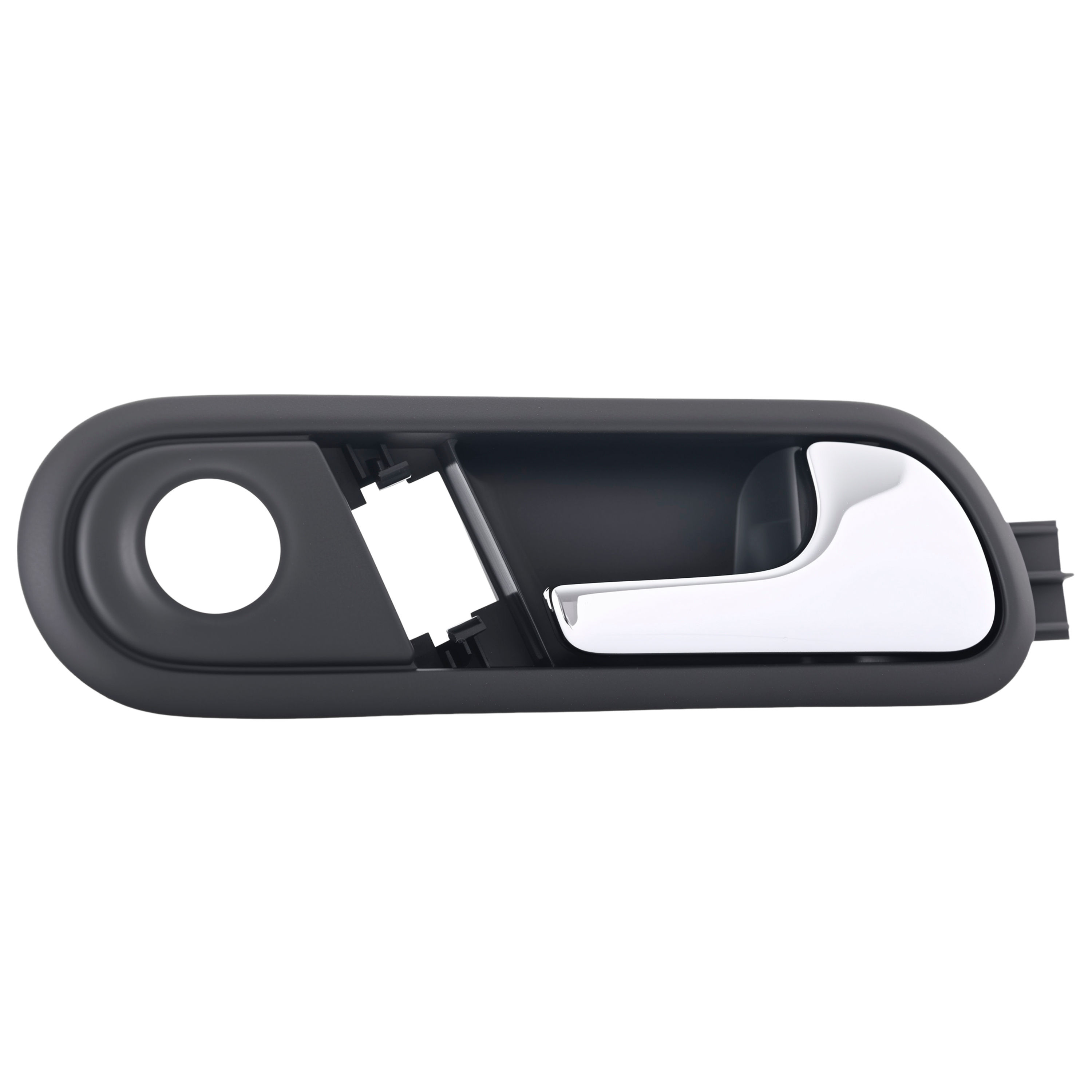 Manija interior delantera derecha st ibiza 2003-2008 con hoyo para control espejo negra/cromo plastico para espejo manual