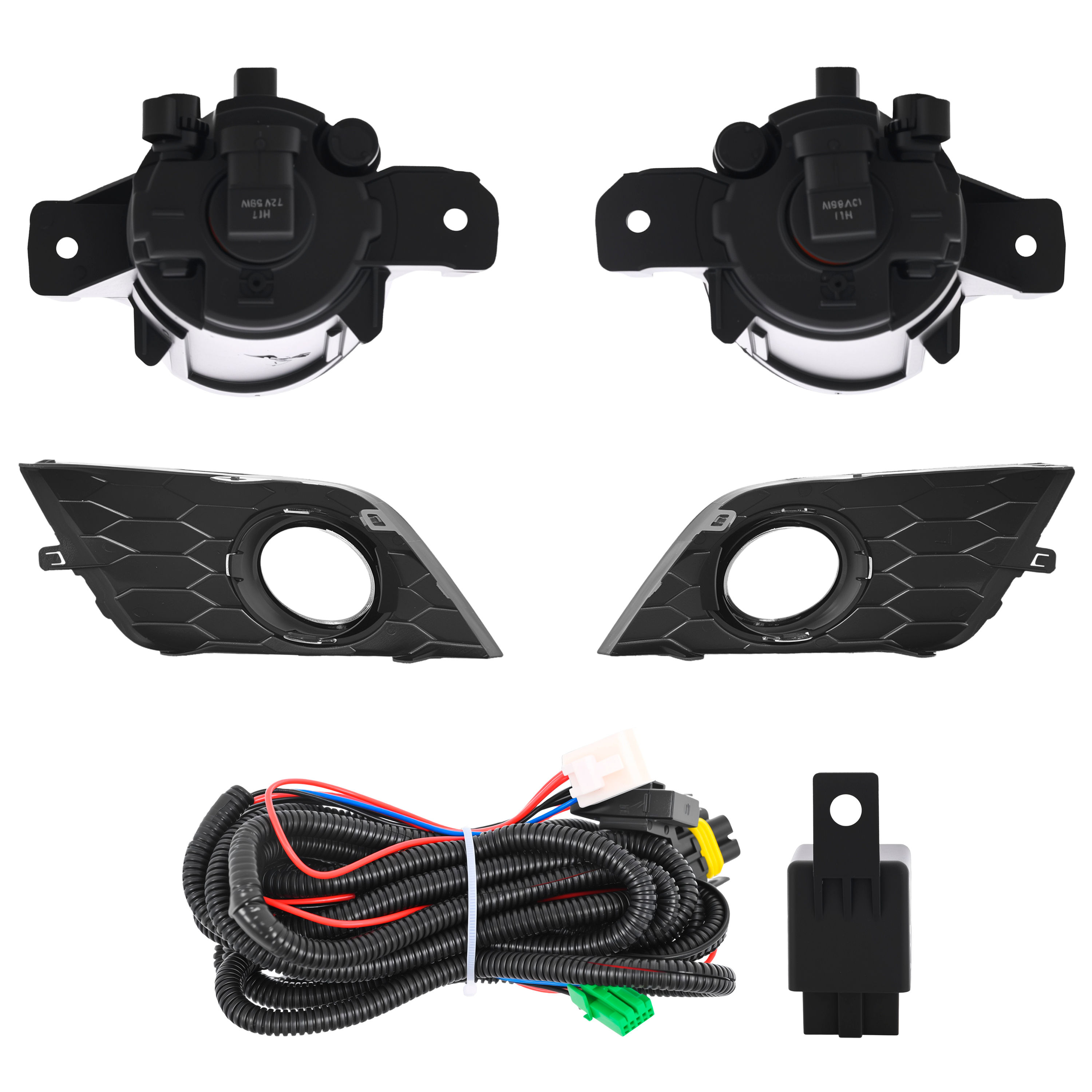 Kit Faro Niebla Nissan Sentra 2017-2019 Con Foco Con Rejilla Filo Cromado Cn