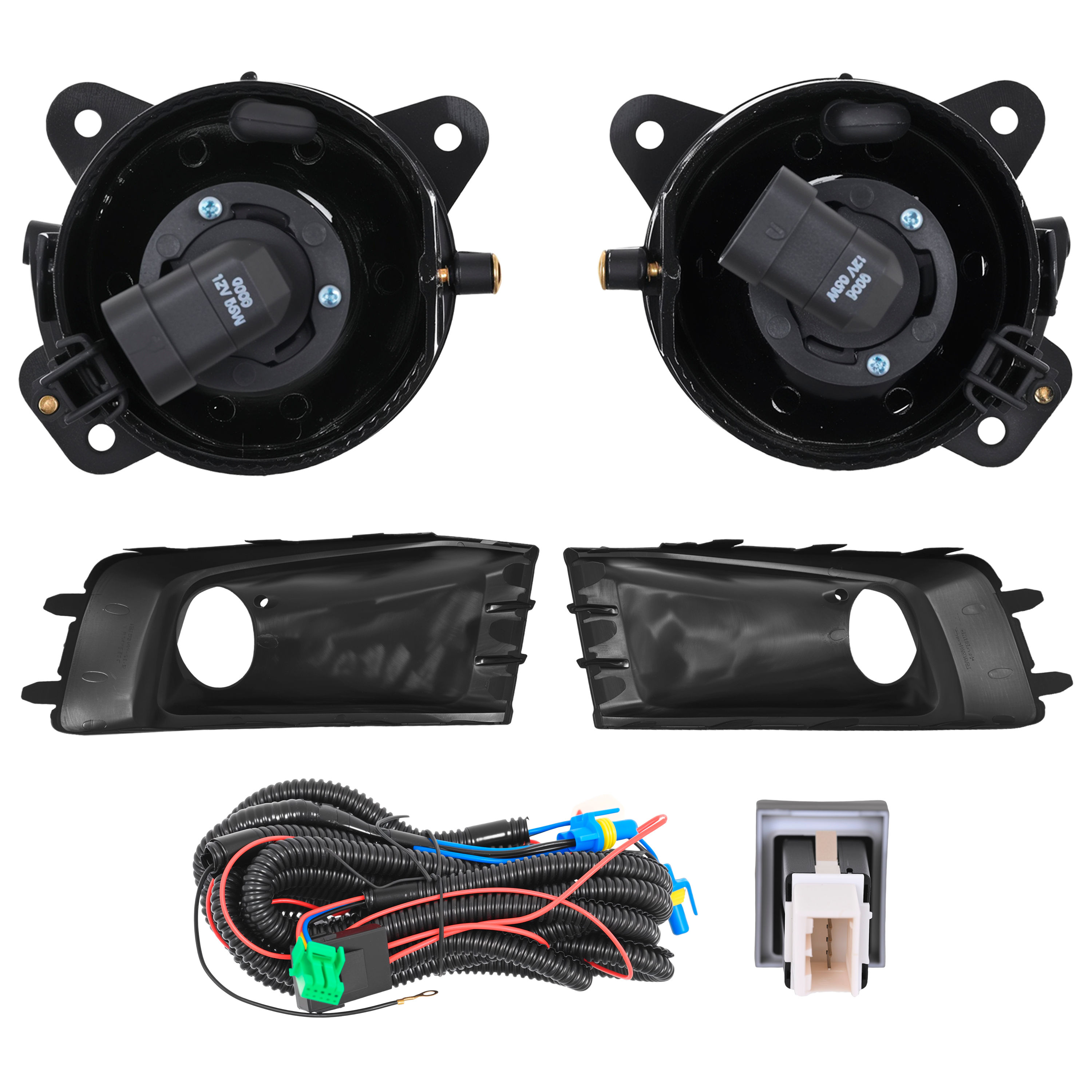 Kit Faro Niebla Volkswagen Saveiro 2014-2016 Con Foco Con Rejillas Negras Cn