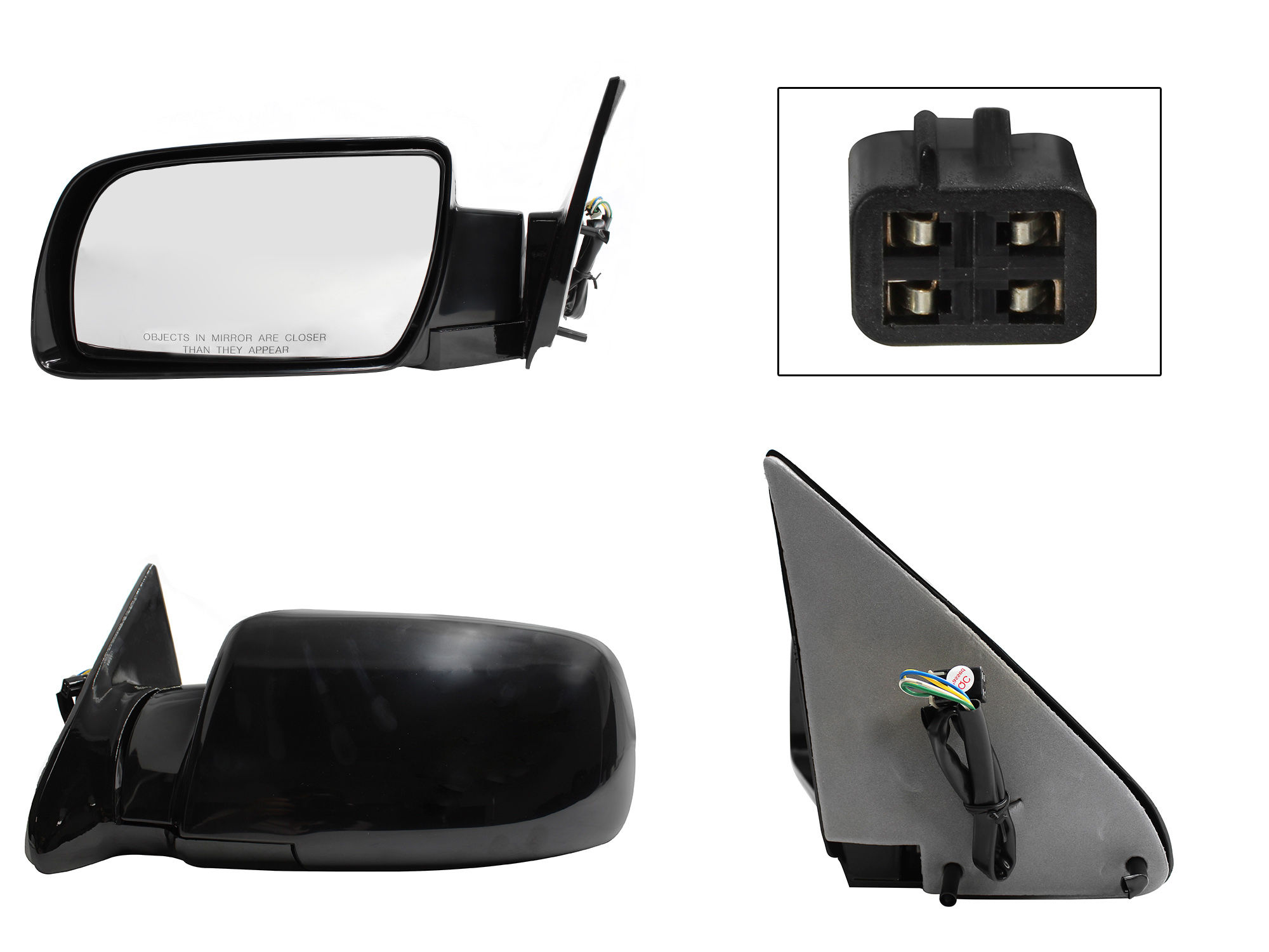 Espejo Izquierdo Chevrolet Silverado 1992-1998 4 Pines Eléctrico Negro