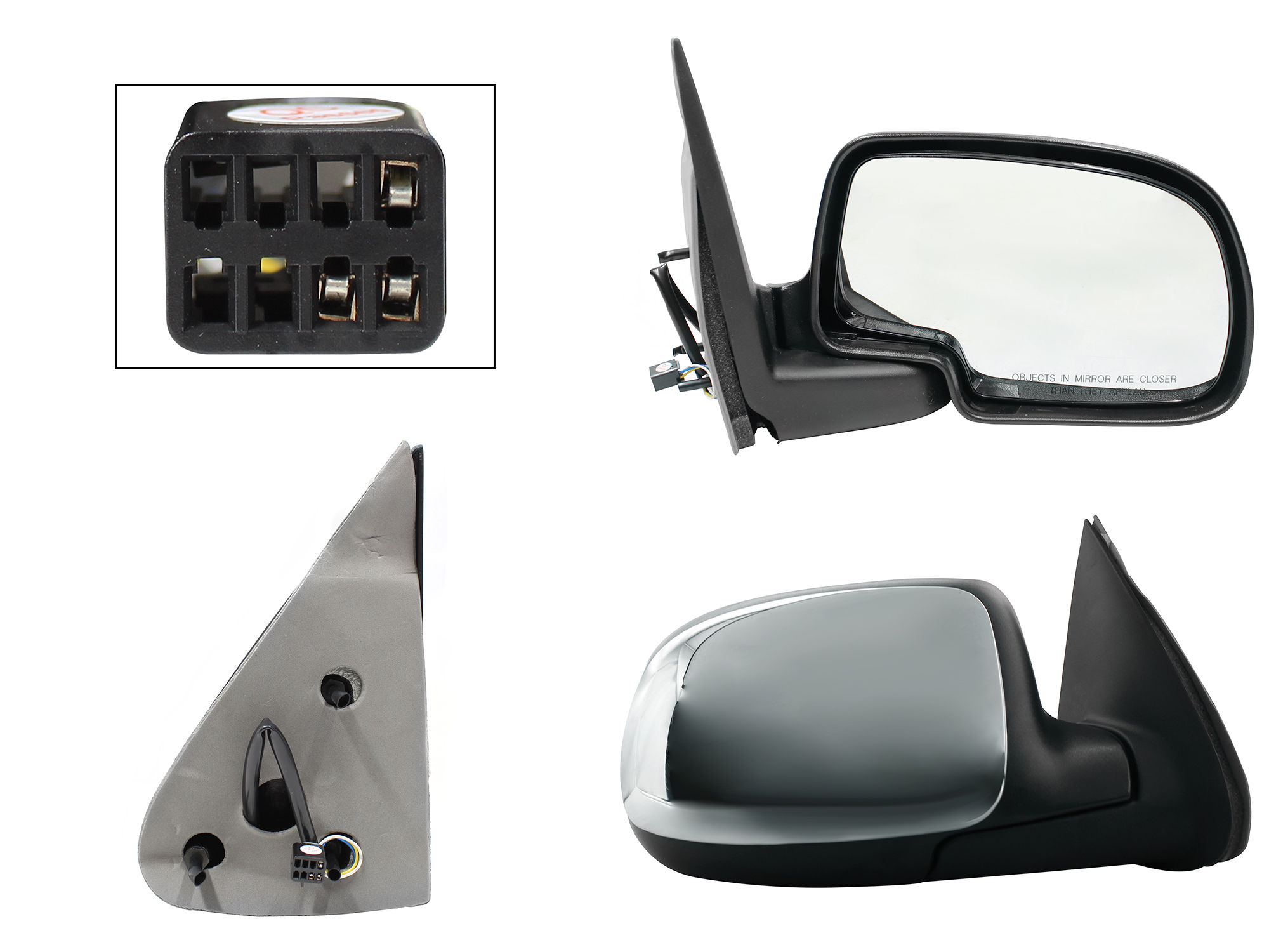 Espejo Derecho Chevrolet Silverado/cheyenne 1999-2006 3 Pines Eléctrico Cromado