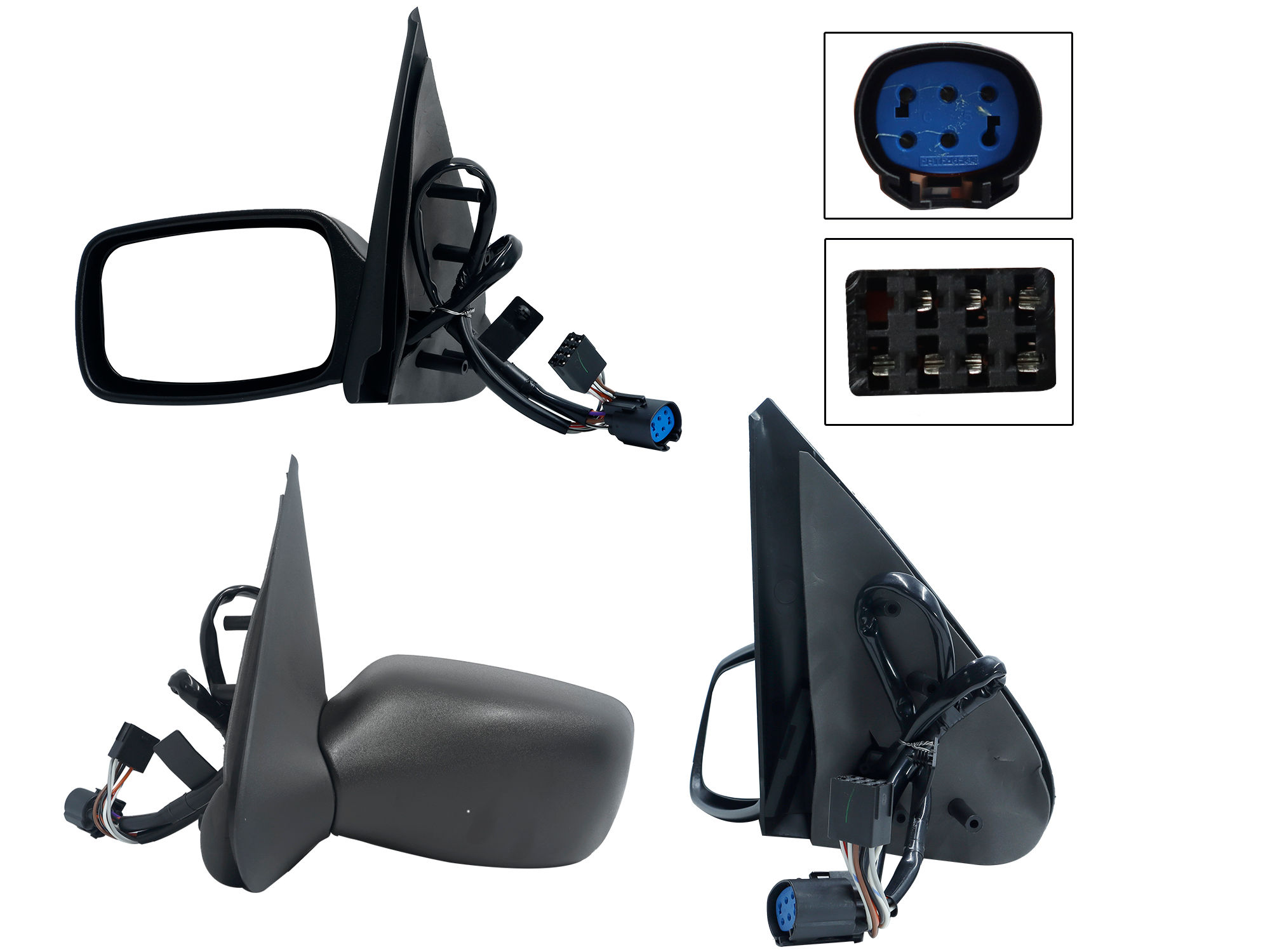 Espejo Izquierdo FORD Fiesta IKON 2001-2007 7 Pines Eléctrico Negro Poroso