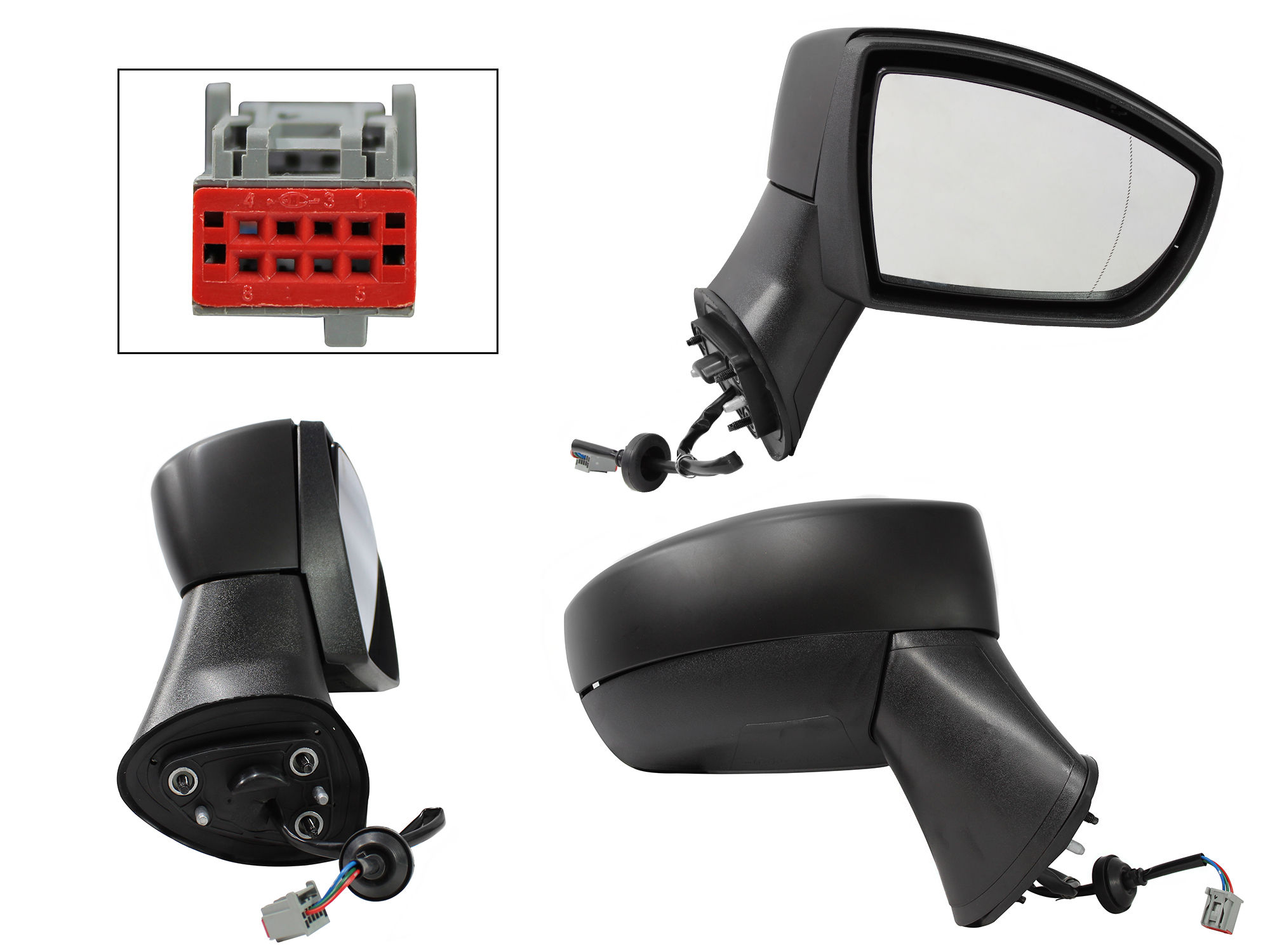 Espejo Derecho FORD Ecosport 2013-2018 5 Pines Con Luz Direccional Eléctrico Para Pintar