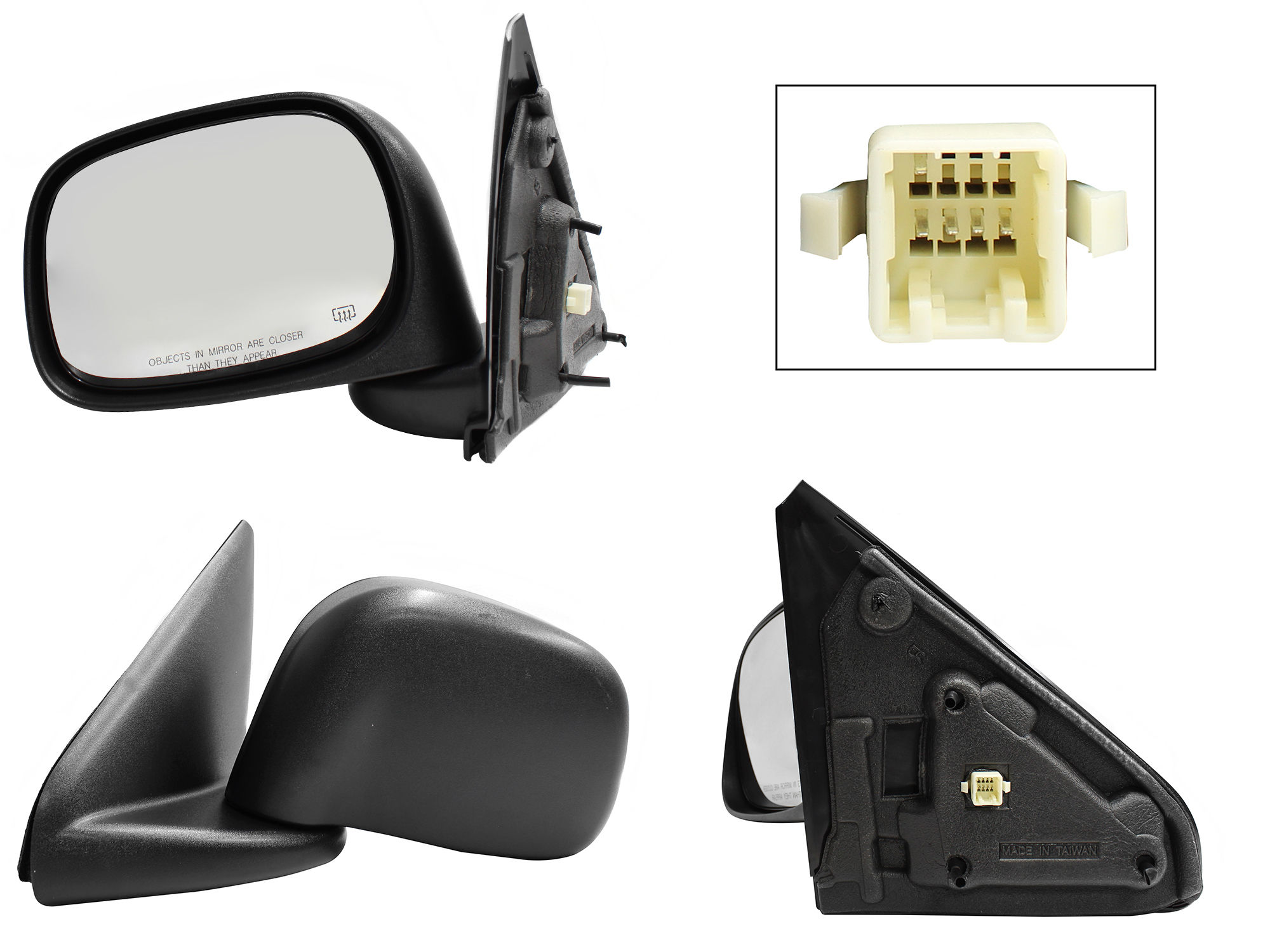 Espejo Izquierdo Chrysler / Dodge RAM 2002-2008 5 Pines Eléctrico Negro Poroso