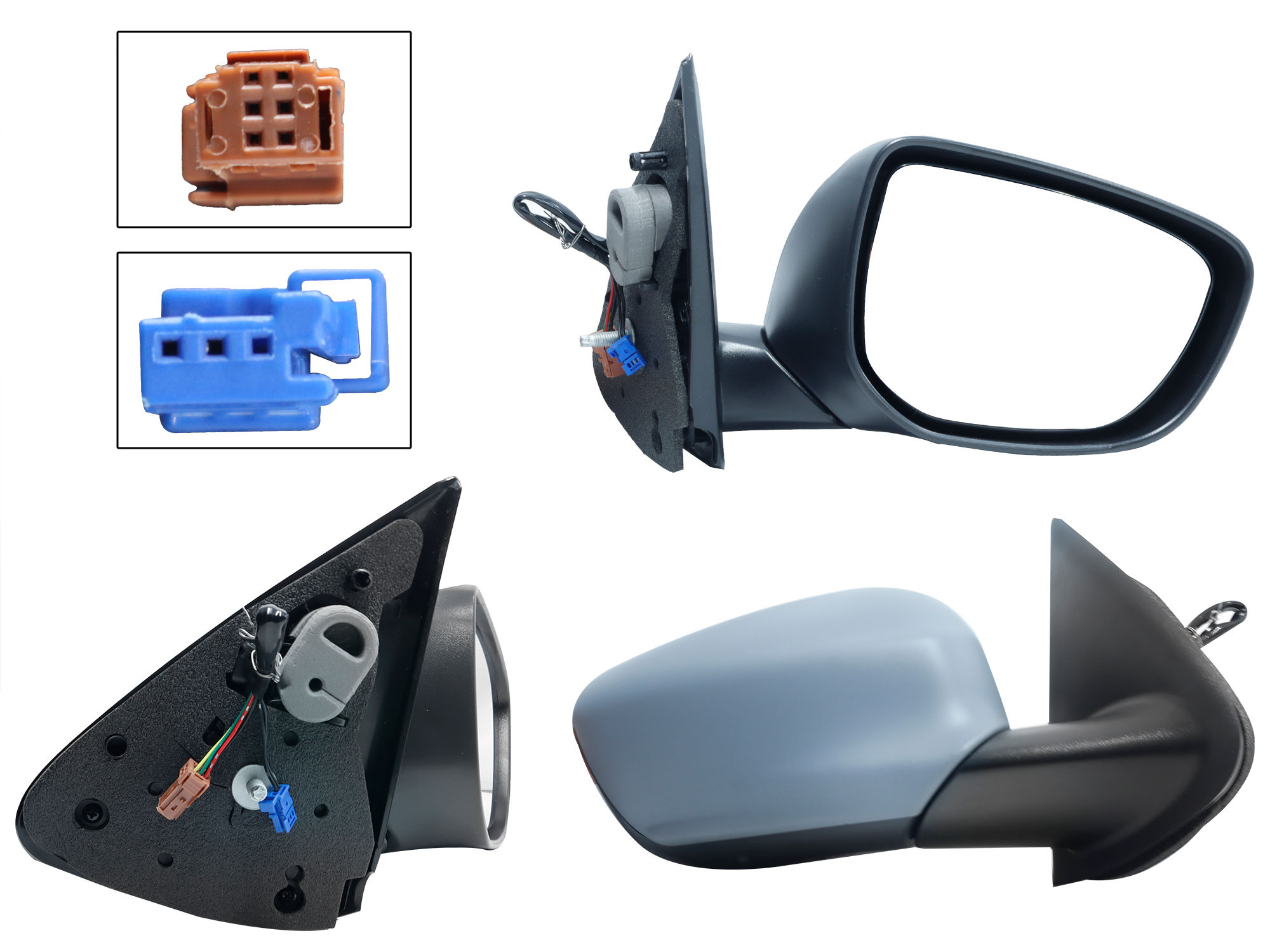 Espejo Derecho Peugeot Pg-301 2013-2017 7 Pines Con Desempañante Eléctrico Para Pintar