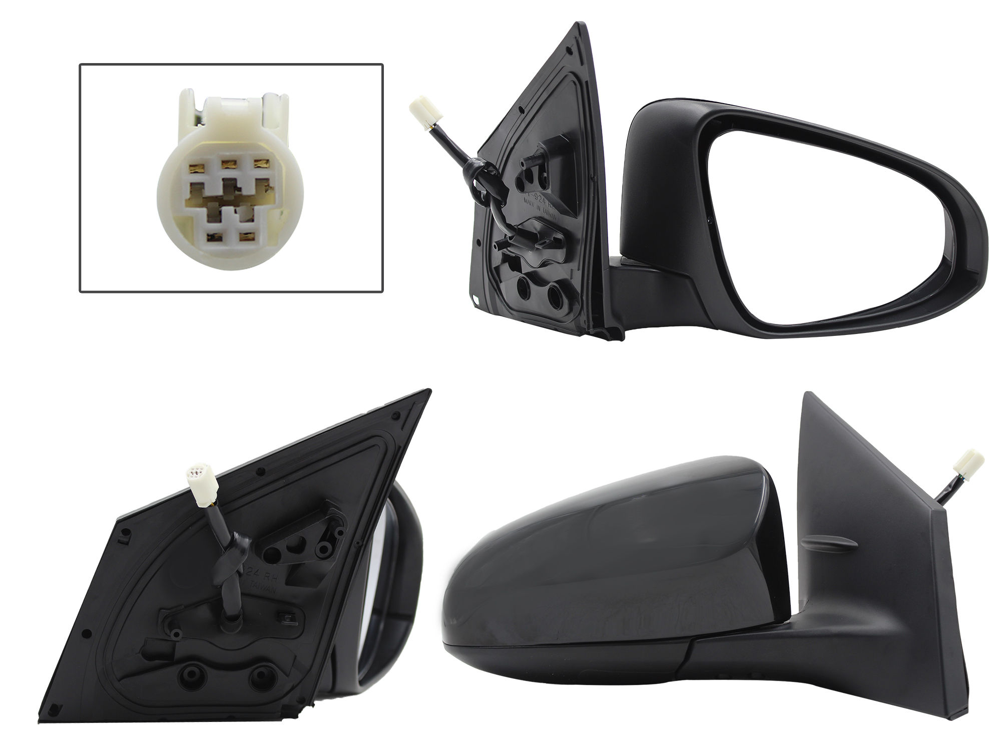 Espejo Derecho Toyota Corolla 2014-2019 5 Pines Con Desempañante Eléctrico Para Pintar