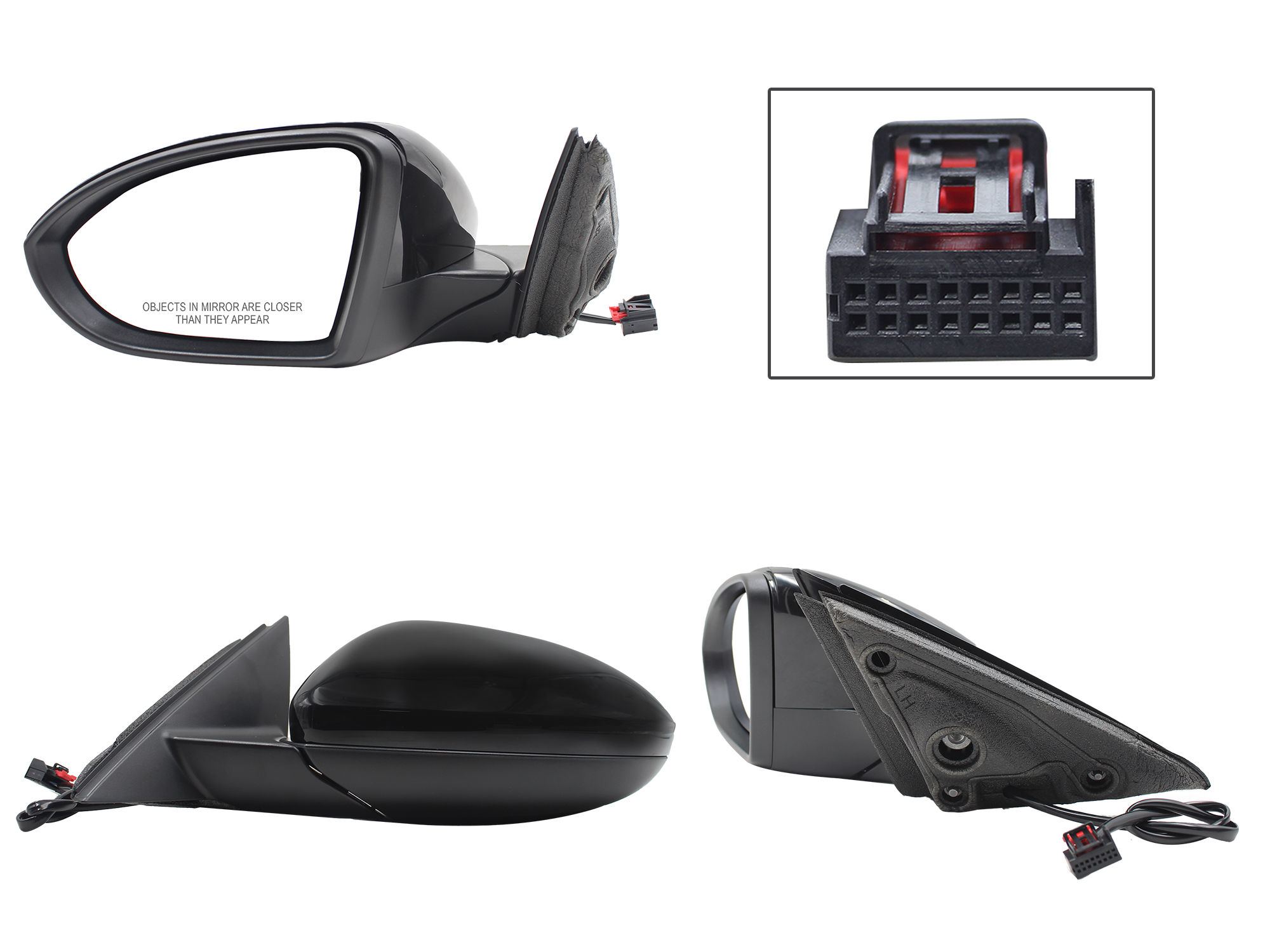 Espejo Izquierdo Volkswagen Jetta/golf A3 1993-1998 5 Pines Eléctrico Negro