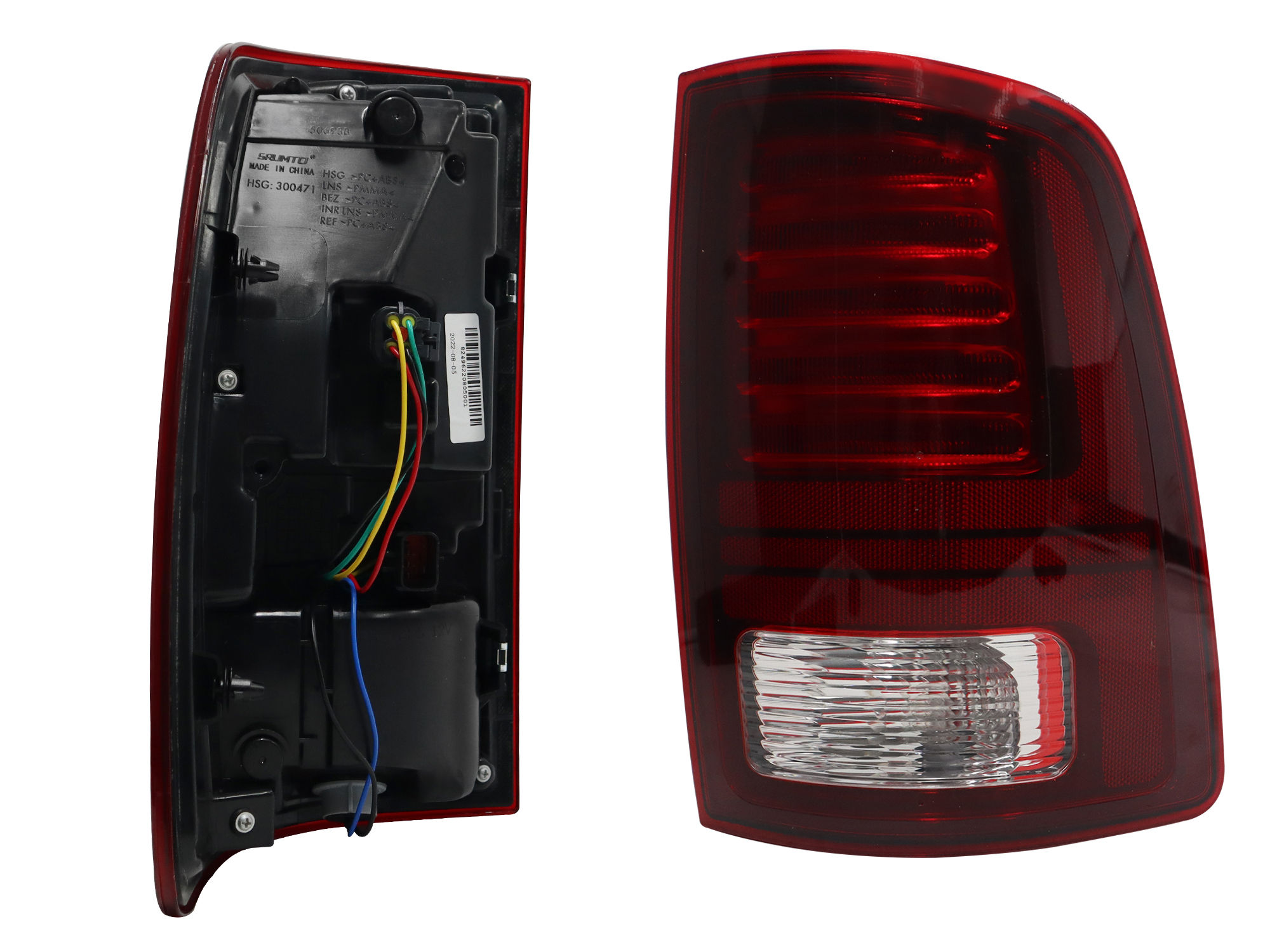 Calavera Derecha Chrysler / Dodge RAM 1500/2500 2013-2018 Con Arnés Con Led Rojo Blanco
