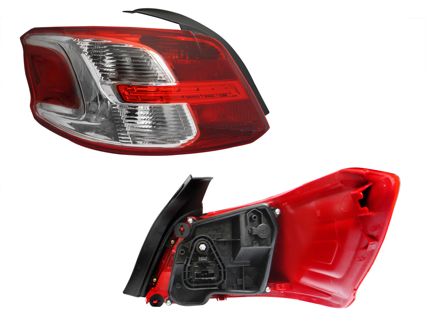 Calavera Izquierda Peugeot Pg-301 2013-2017 Con Arnés Clara Rojo Blanco