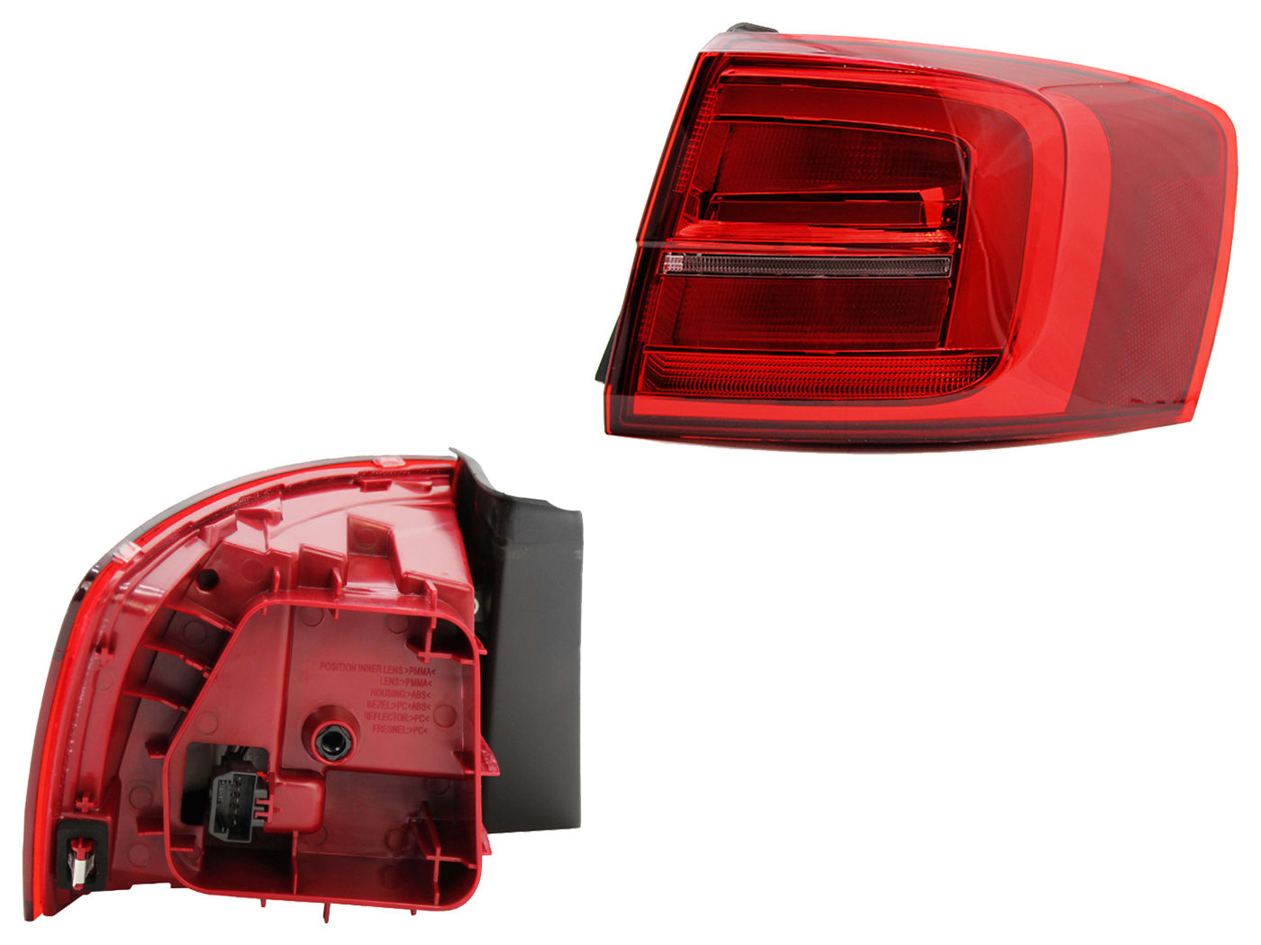 Calavera Izquierda Exterior Nissan Sentra B-18 2021-2025 Con Arnés Oscura Filo Negro Rojo Blanco