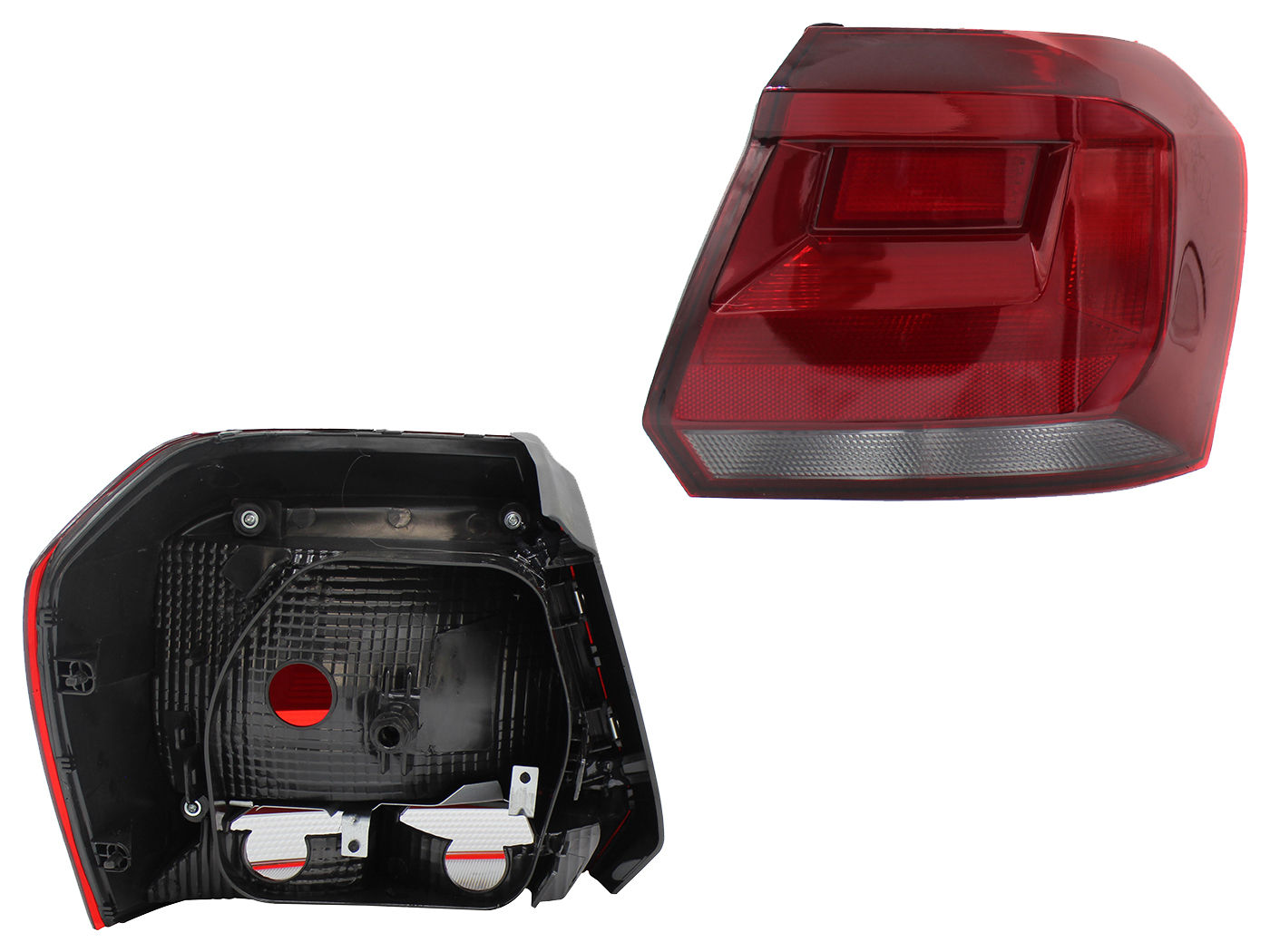 Calavera Derecha Volkswagen GOL 5 Puertas 2017-2021 Sin Arnés Oscura Rojo Blanco