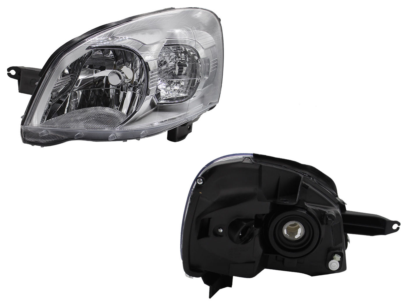 Faro Izquierdo Chevrolet CHEVY C-3 4 y 5 Puertas 2009-2012 Fondo Cromado