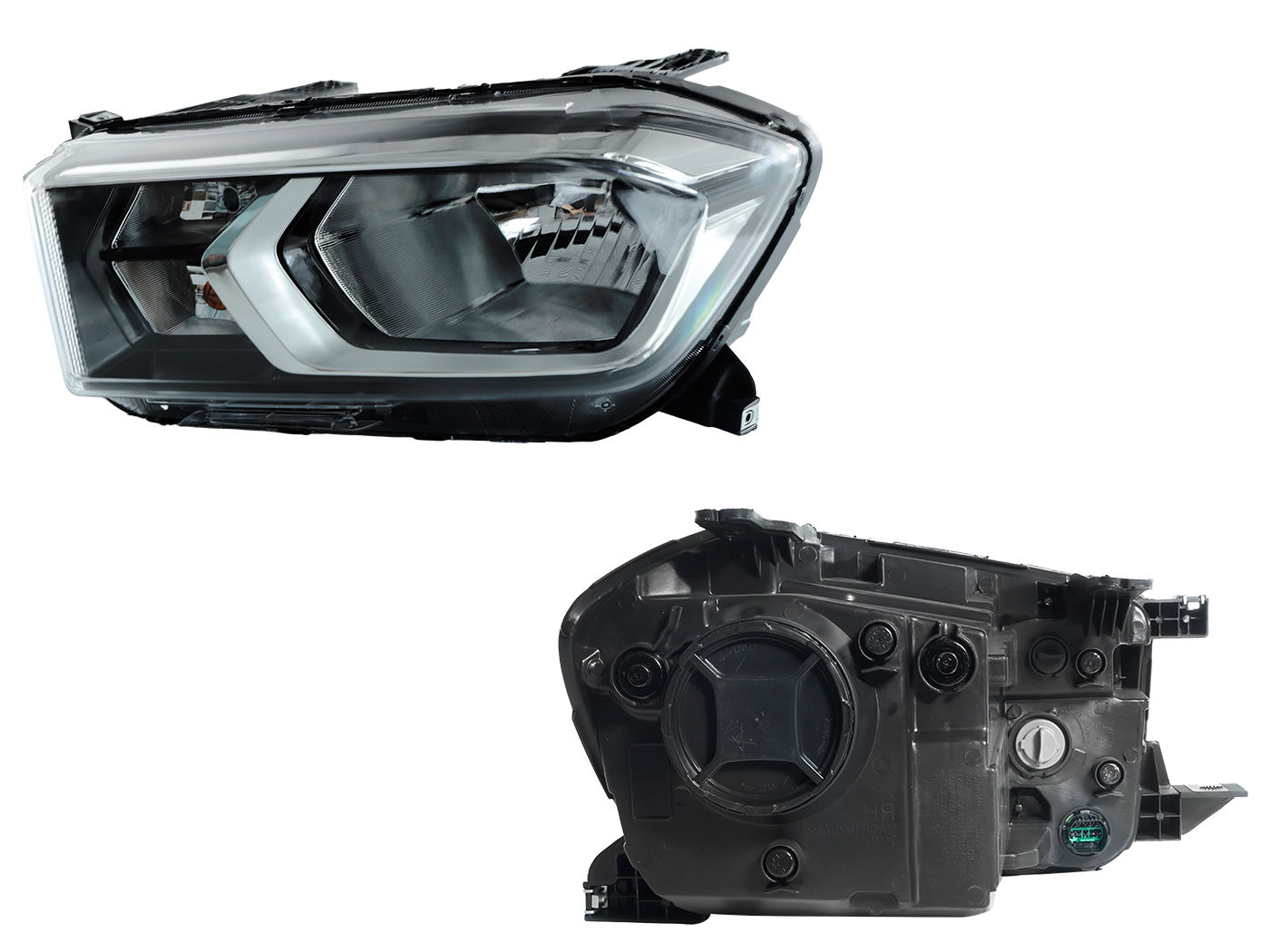 Faro Izquierdo Chevrolet S-10 MAX 2022-2025 Fondo Cromado