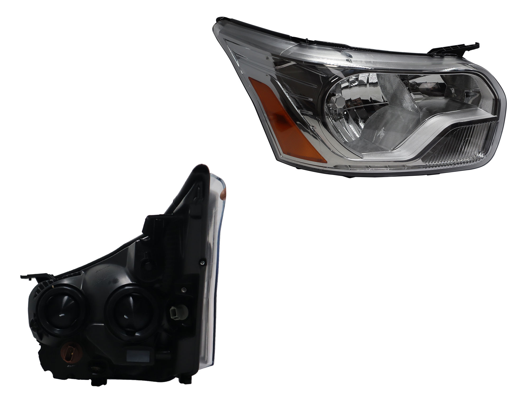 Faro Derecho Ford TRANSIT 2014-2020 Con Mica Ámbar Fondo Cromado