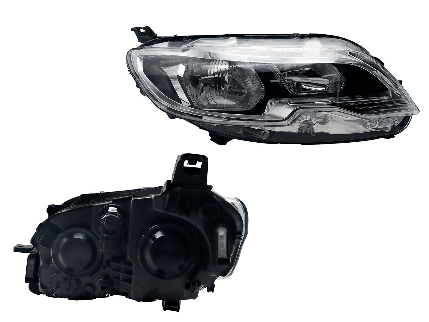 Faro Derecho Peugeot PG-301 2018-2022 Con Motor Fondo Cromado