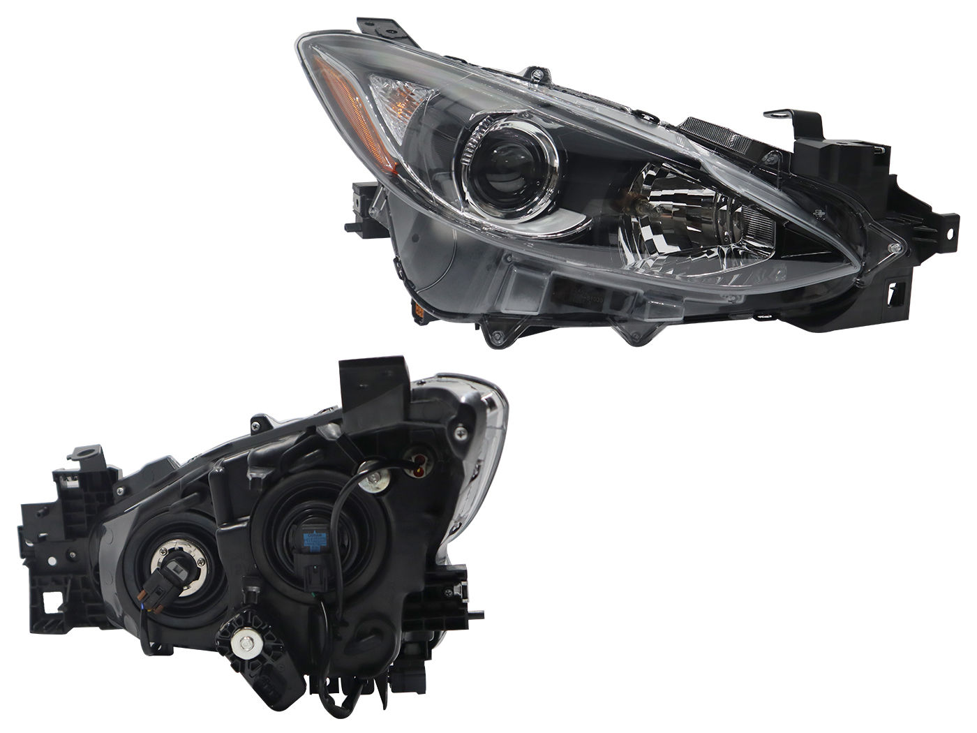 Faro Derecho Mazda MAZDA 3 4 Puertas 2014-2016 Con Lupa Con Mica Ámbar