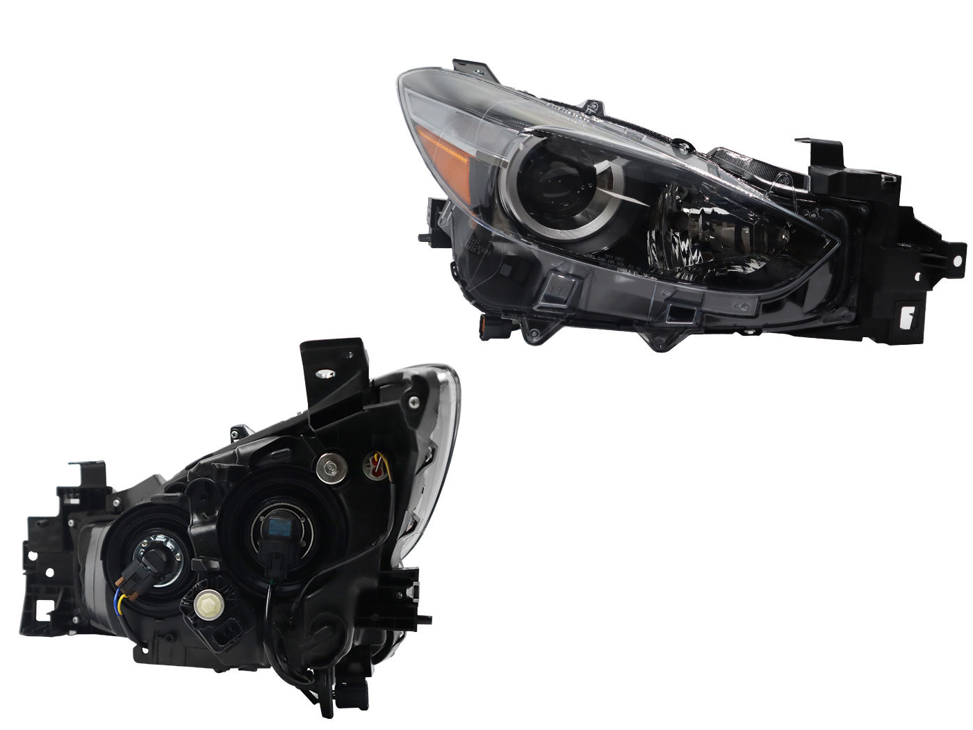 Faro Derecho Mazda MAZDA 3 4 Puertas 2017-2018 Con Lupa Con Mica Ámbar