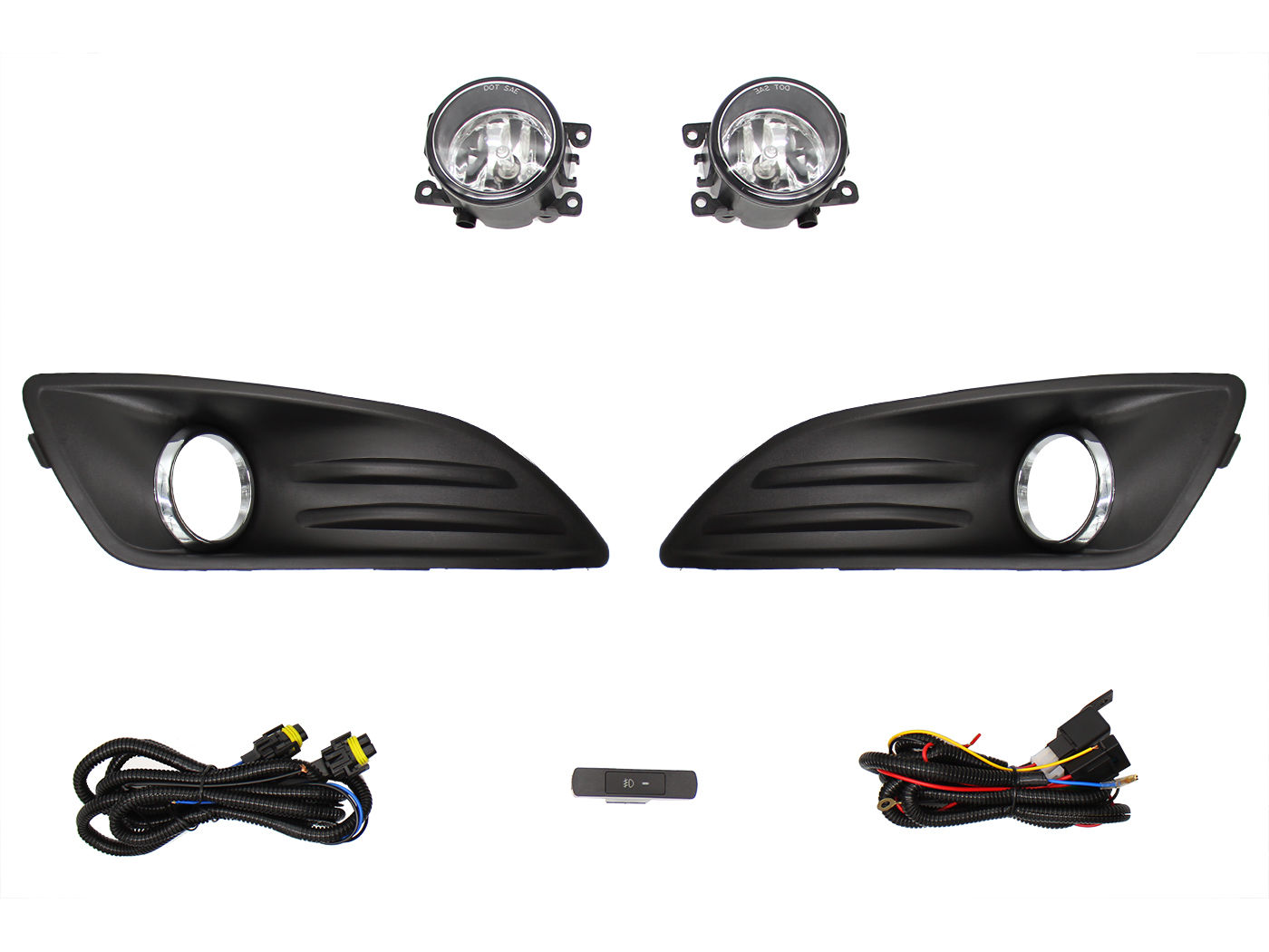 Kit Faro Aux C/Cables C/Rejillas Arillo Cromo C/Focos Ford Fiesta 2014 2019