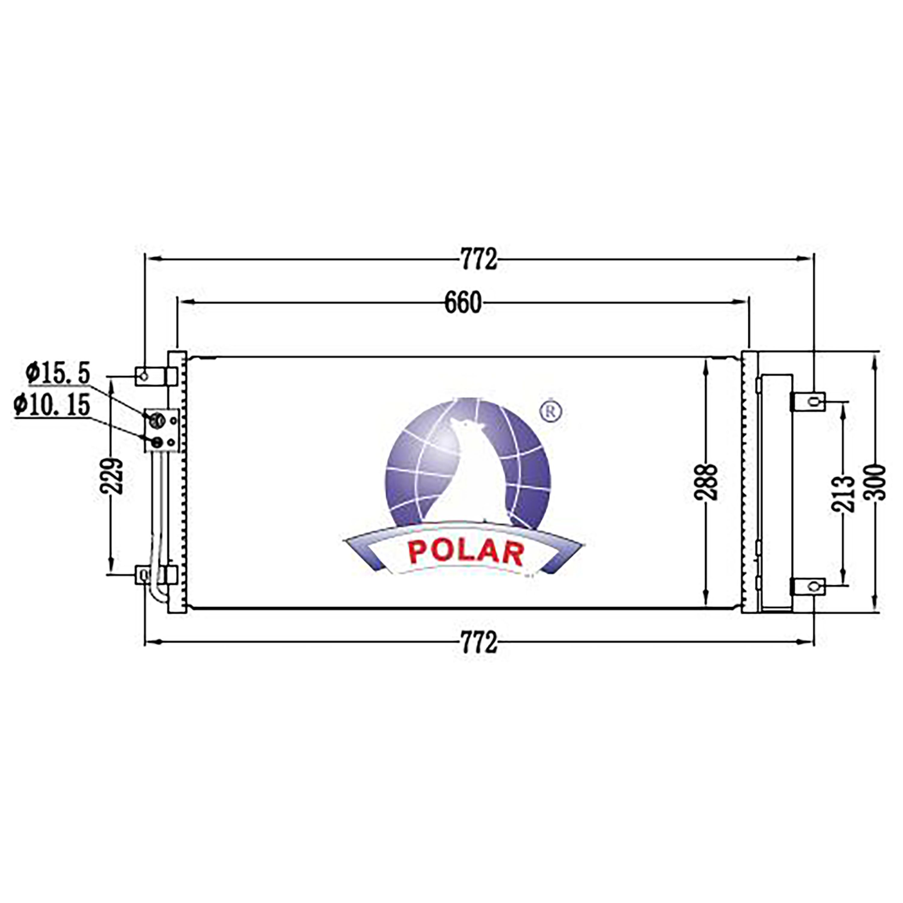 Condensador Chirey Tiggo 7 Pro 2023-2025 L4 1.5 Lts 26X11 1/3X16Mm Alum Sold Polar - imagen 2