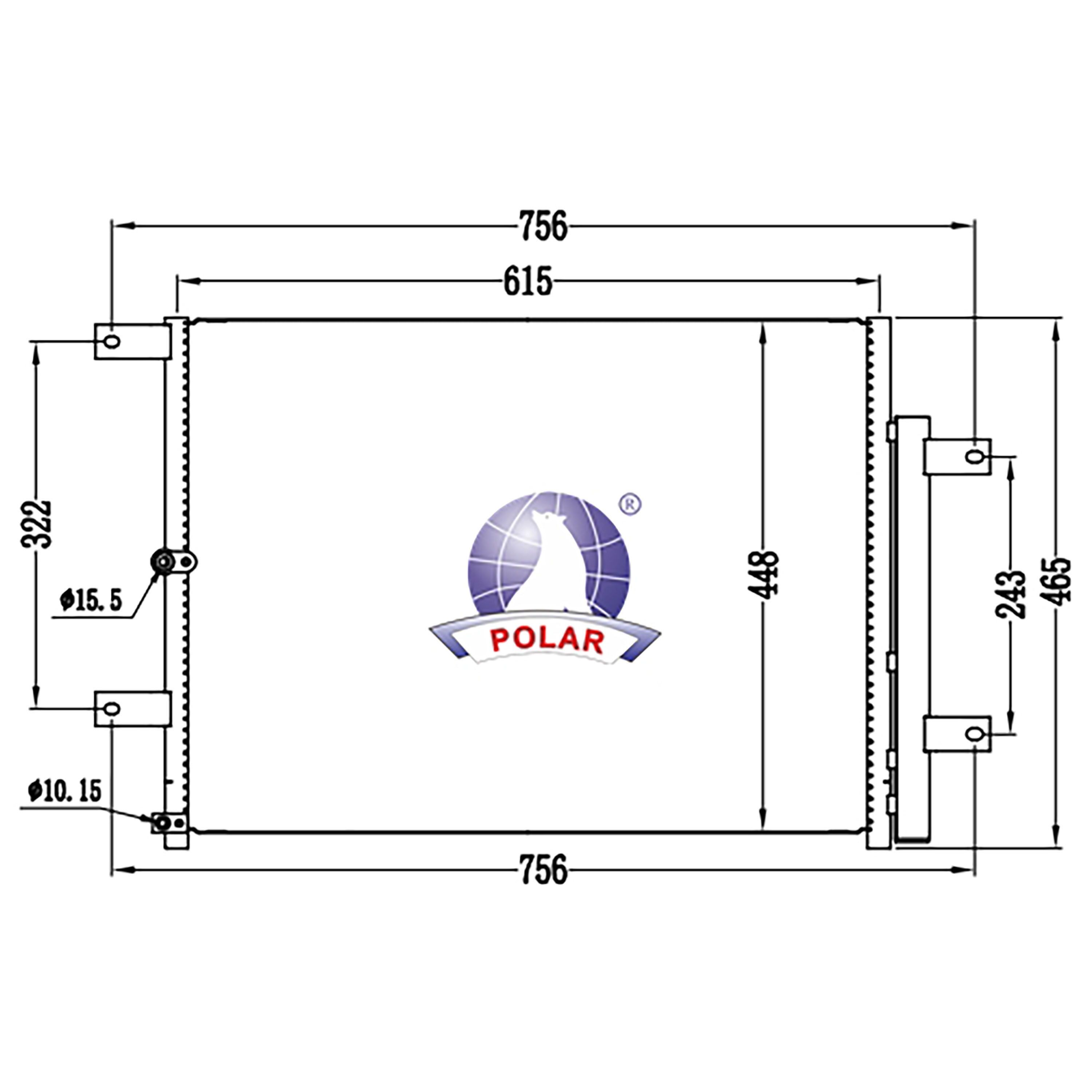 Condensador Cadillac Cs95 Plus 2025-2026 L4 2.0 Lts 2024 1/5X17 2/3X16Mm Alum Sold Polar - imagen 2