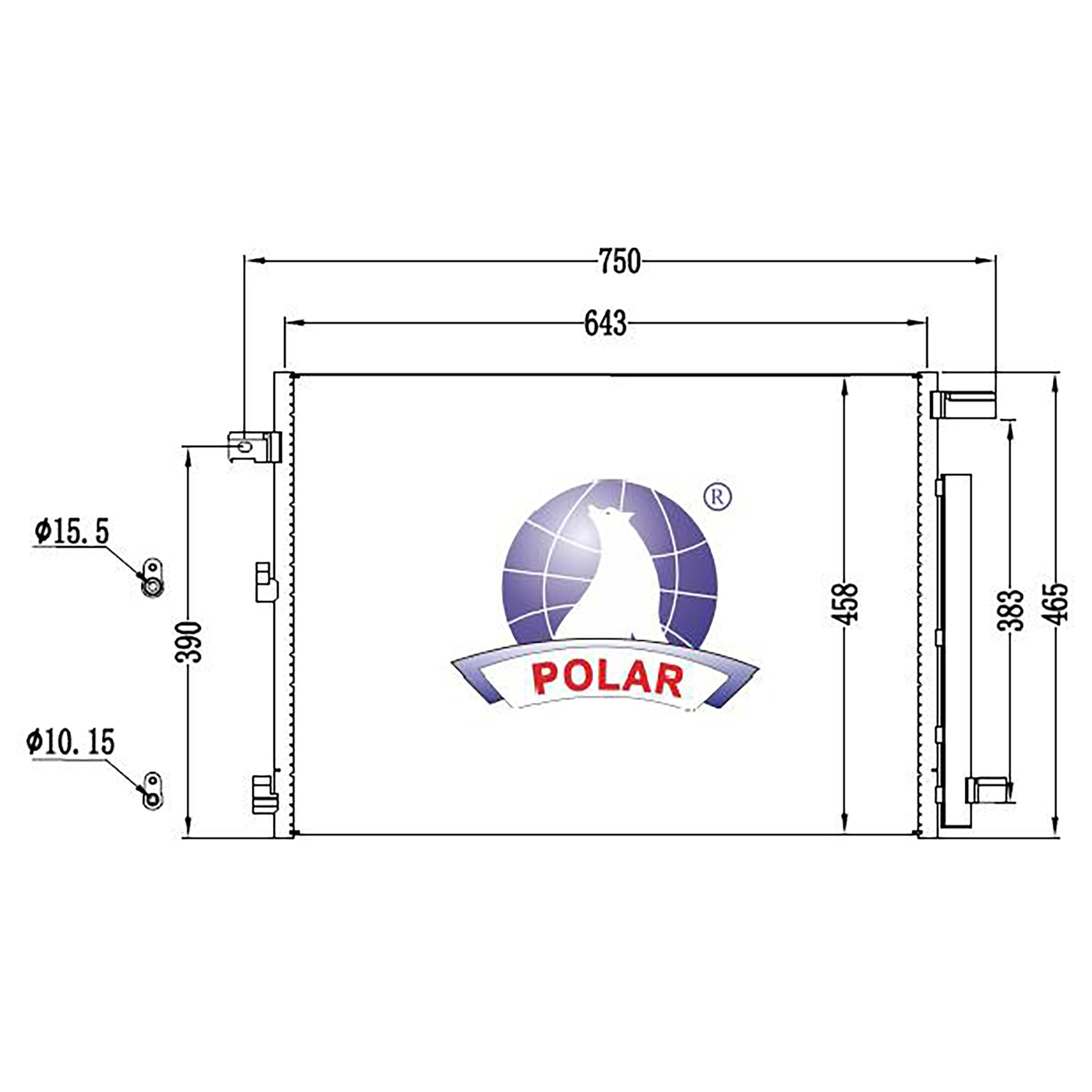 Condensador BYD Song Plus 2023-2026 L4 1.5 Lts 2025 1/3X18X16Mm Alum Sold Polar - imagen 2