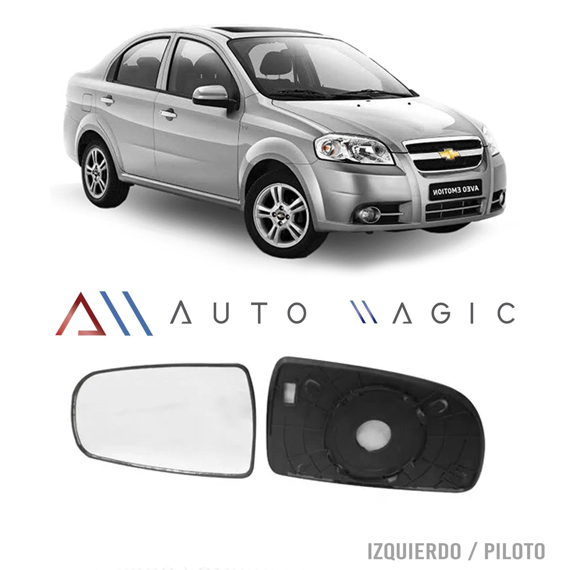 Luna de Espejo Chevrolet Aveo 2008-2011 Con Desempañante Izquierdo