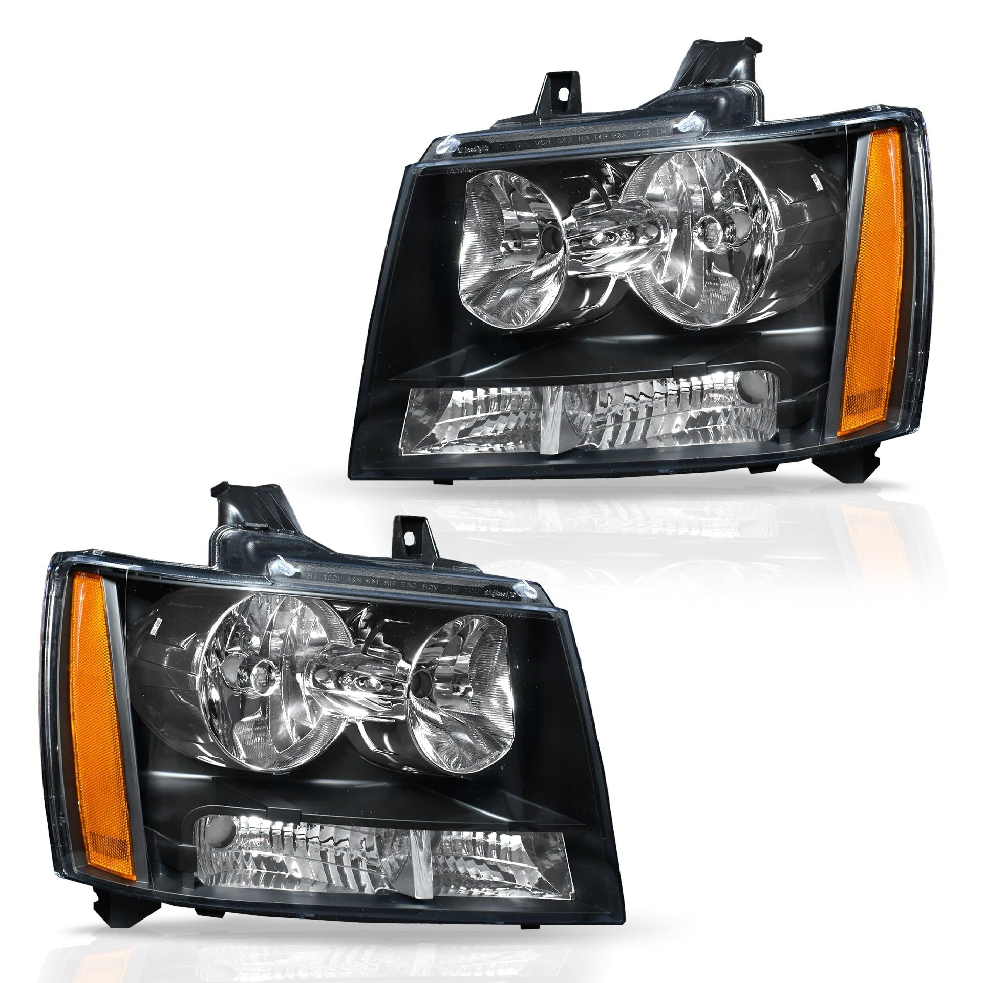 Par faros Chevrolet Suburban/Tahoe/Avalanche 2007–2014 Negros