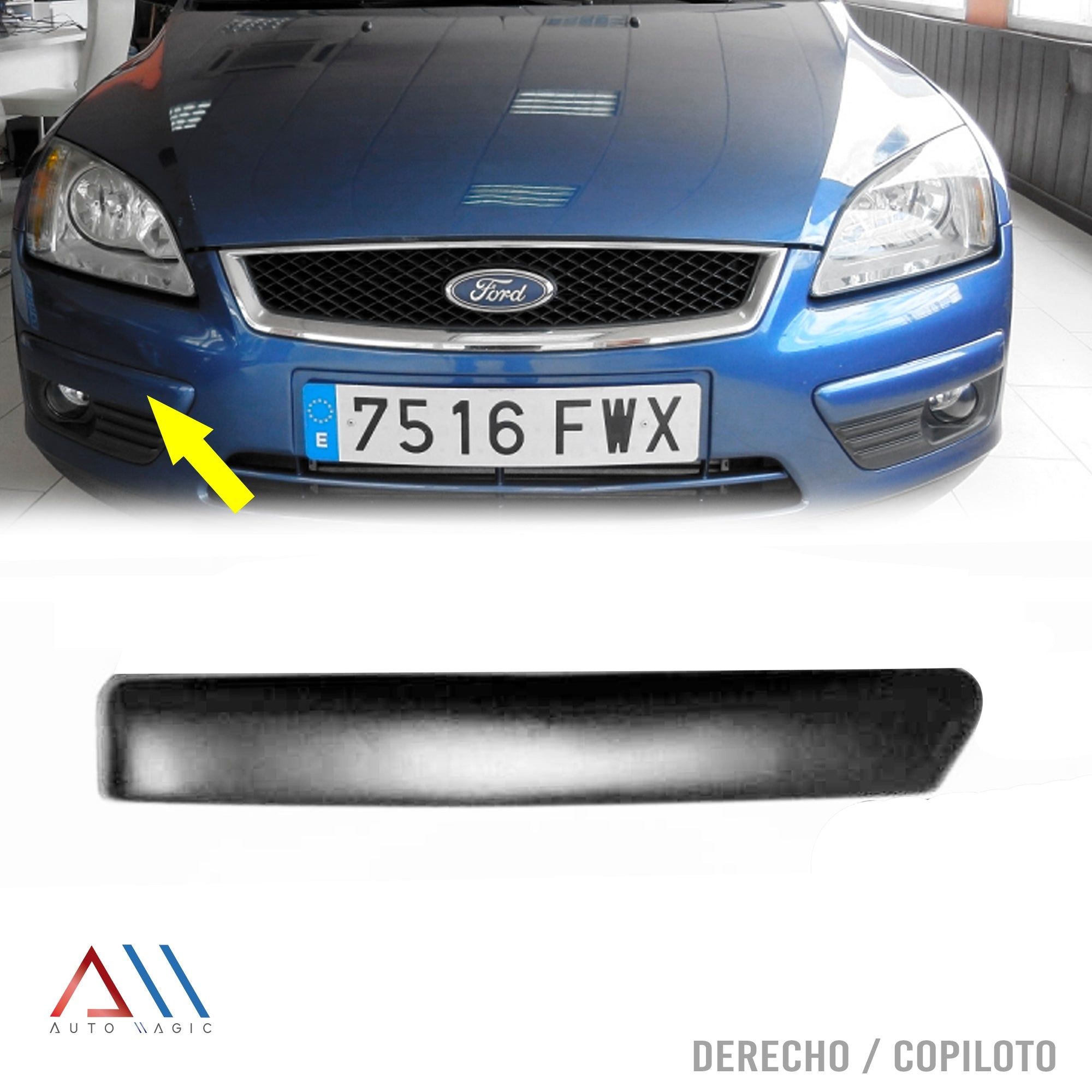 Moldura de rejilla derecha Ford Focus 2007-2008