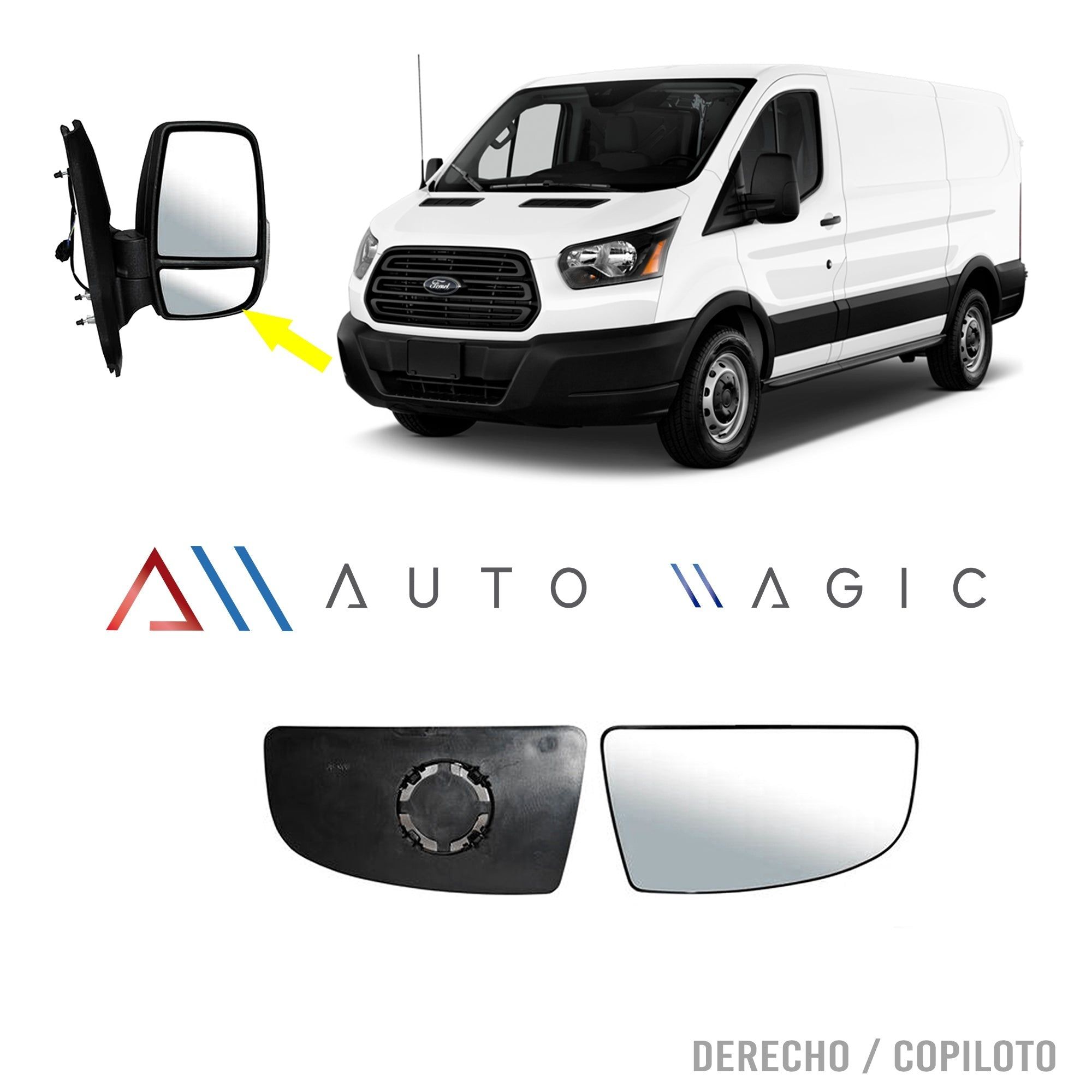 Luna de Espejo Ford Transit 2014-2017 Chica Derecho