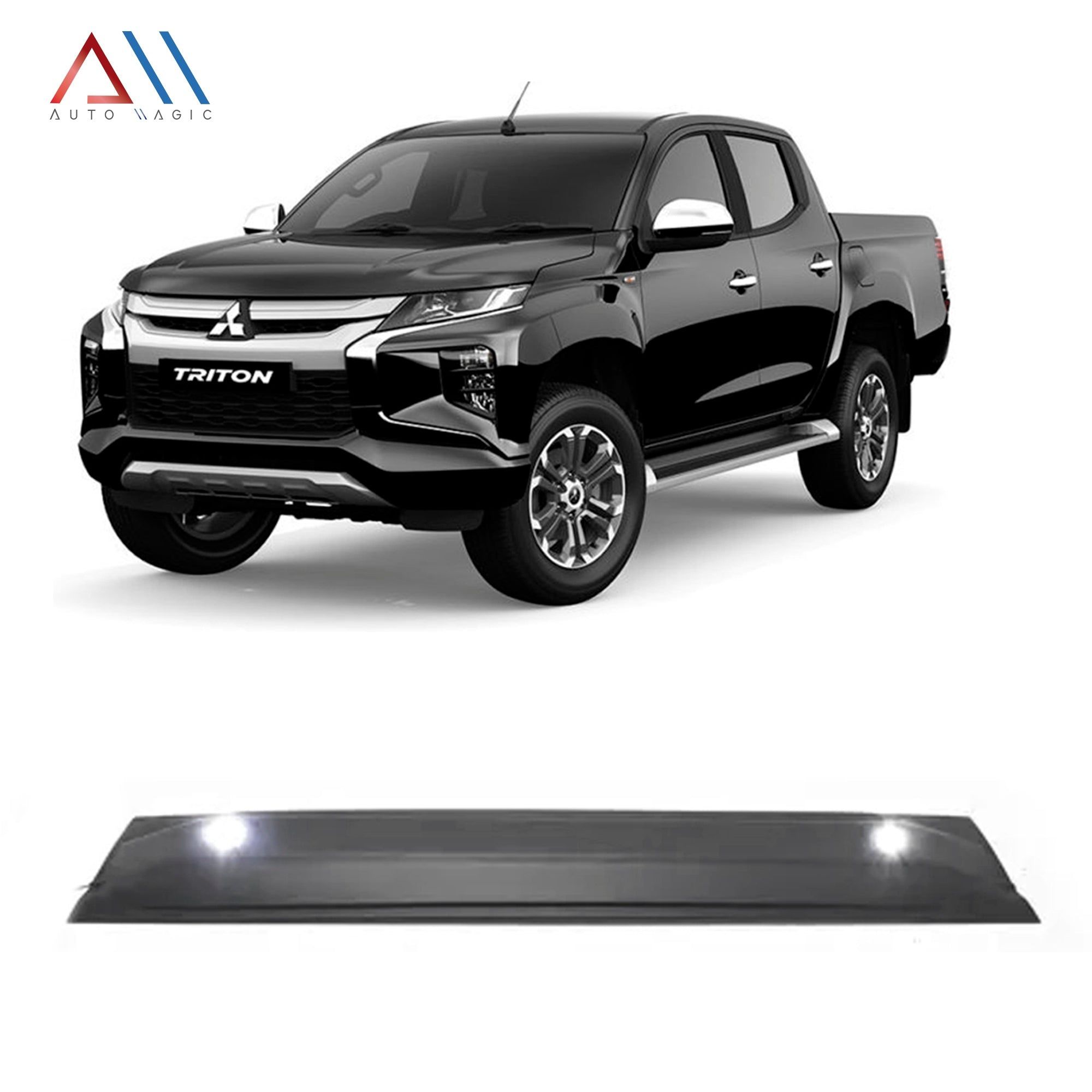 Molduras aplique para puerta batea Mitsubishi L200 2020-2025 con Leds