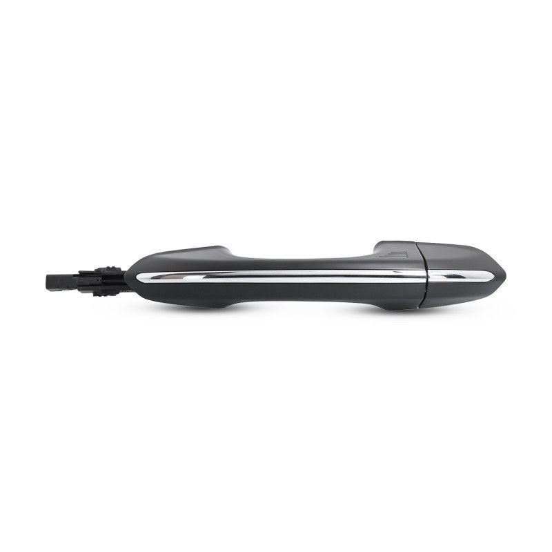 Manija Exterior Ford Fusion 2013-2020 Sin Hoyo Para Llave Con Sensor 1 Pieza 4 Pines Lisa Negro Filo Cromado Plastico 12V Izquierdo Trasera Hushan