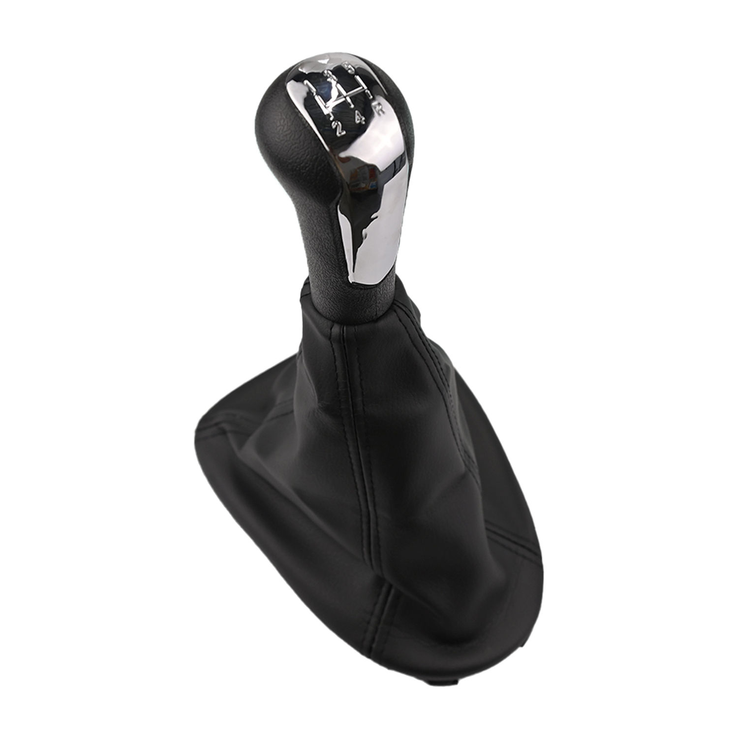 Perilla De Palanca Chevrolet Beat Hatchback/Sedan 2018-2021 Negro Filo Cromado Corrugada Con Funda Plastico Delantera