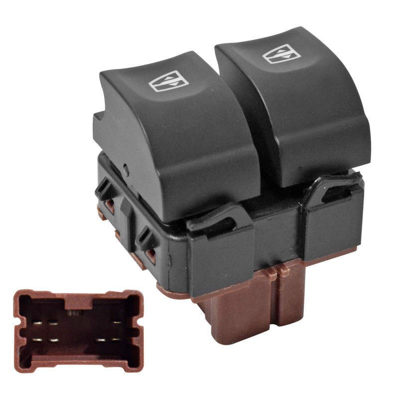 Control Electrico De Elevador Renault Clio Rs 2015-2017 7 Pines 2 Teclas Negro Base Cafe 12V Manijauto