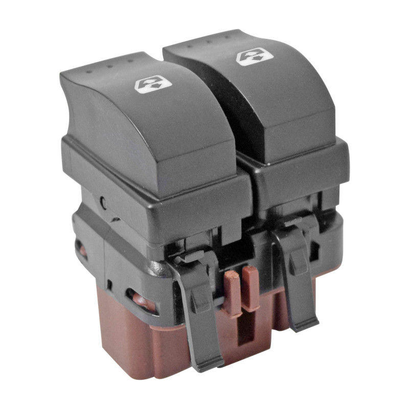Control Electrico De Elevador Renault Clio Euro 2007-2012 10 Pines 2 Teclas Negro Base Cafe Doble Click 12V Izquierdo Delantera Manijauto