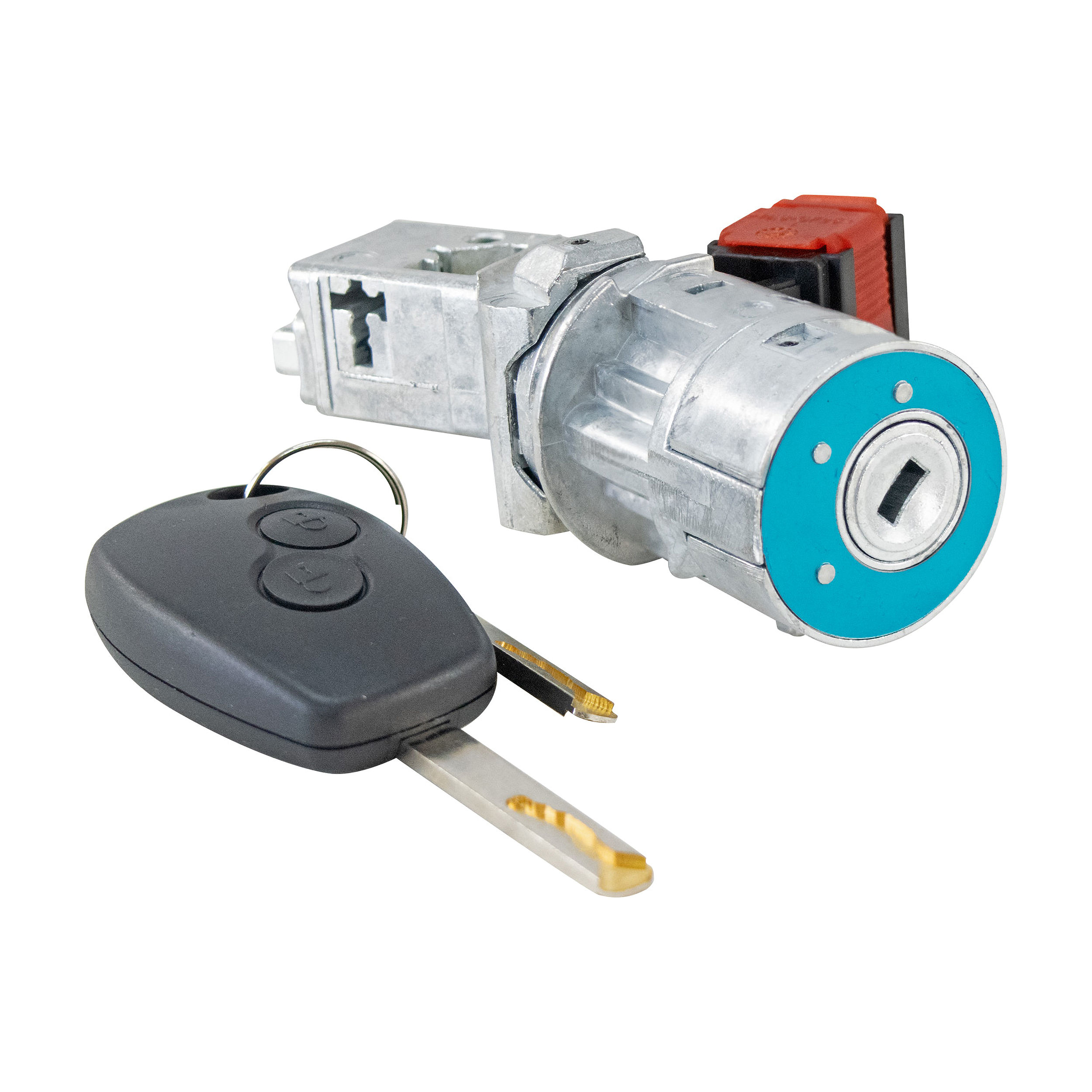 Cilindro De Encendido Renault Sandero 2016-2020 Con Llave Para Chip 4 Pines Metal Cromo 12V Manijauto