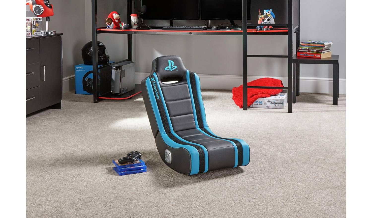 X Rocker Geist 2.0 Floor Rocker Officially Licensed PlayStation Gaming Chair