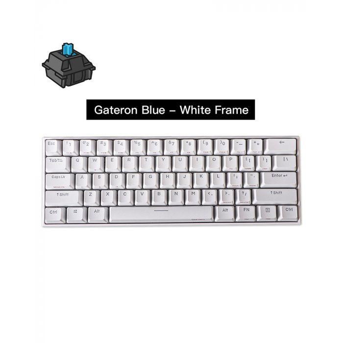 Anne Pro 2 White Gateron Blue Switch Gaming Keyboard