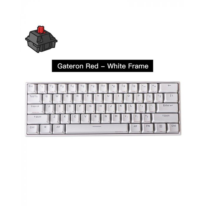Anne Pro 2 White Gateron Red Switch Gaming Keyboard