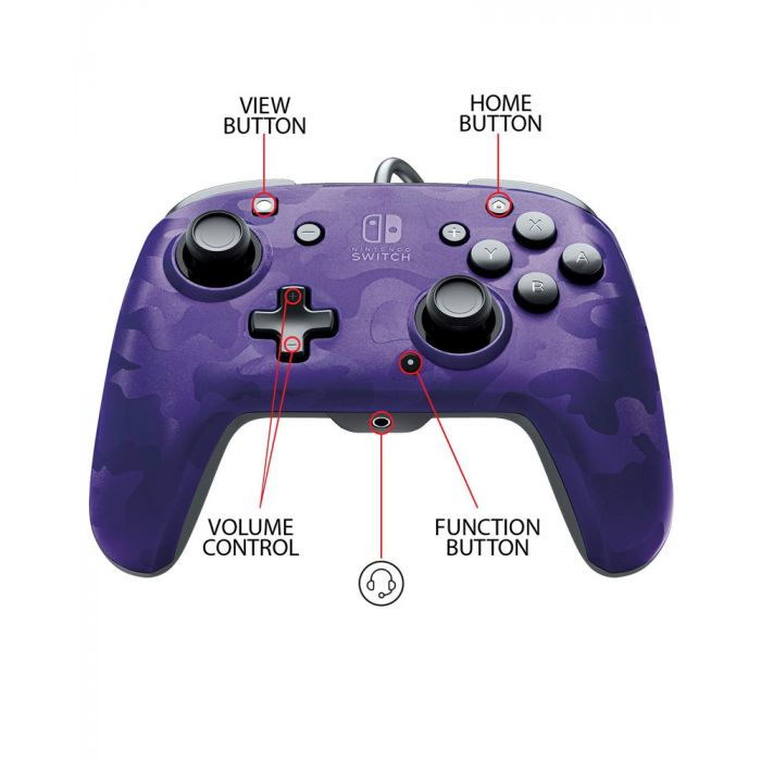 Nintendo Switch Faceoff Deluxe+ Audio Wired Purple Controller