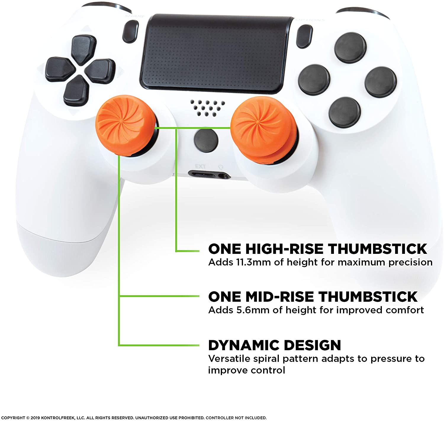 KontrolFreek Fps Freek Vortex For PS4 Thumbsticks  | Orange