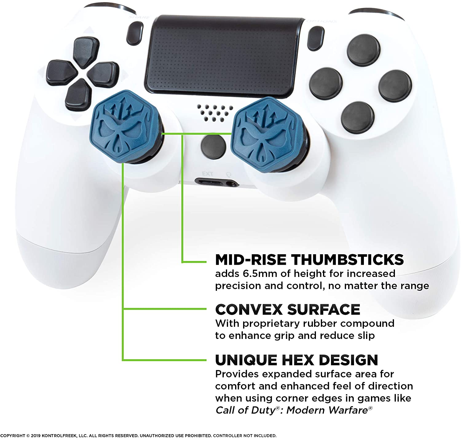 KontrolFreek Call of Duty Modern Warfare Performance Thumbsticks for PS4 and PS5 | Blue/Black