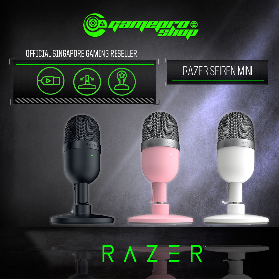 Razer Seiren Mini Ultra-Compact Streaming Microphone Quartz Pink