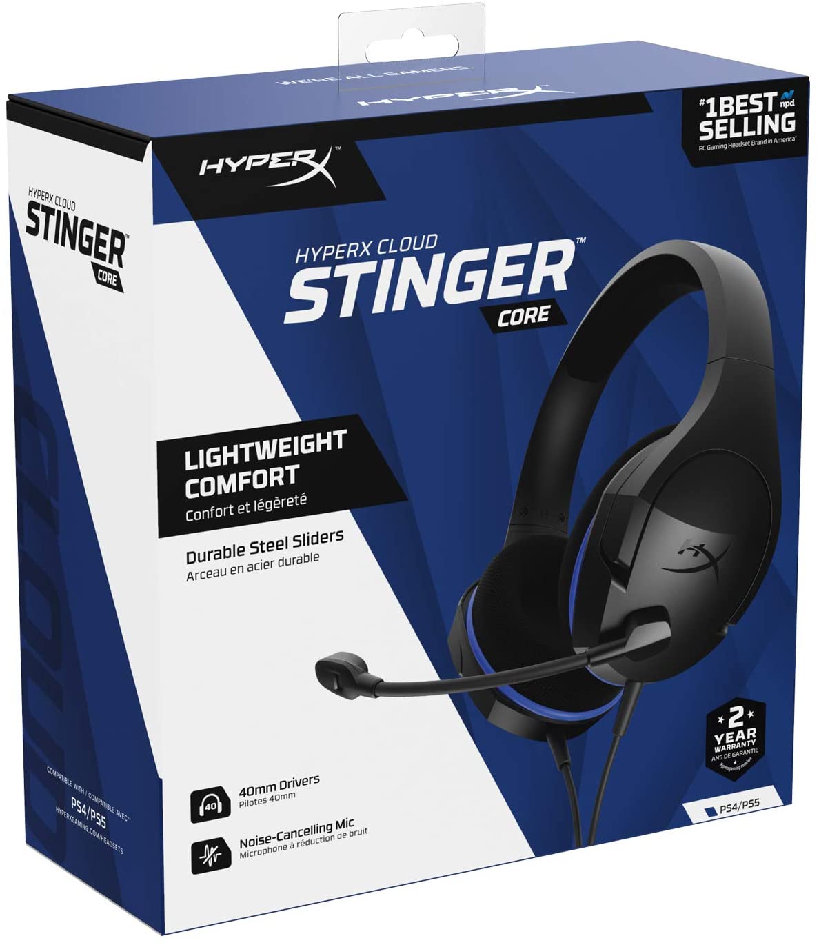 HyperX HX-HSCSC-BK Gaming Over-Ear Wired Headset With Mic - Black/Blue