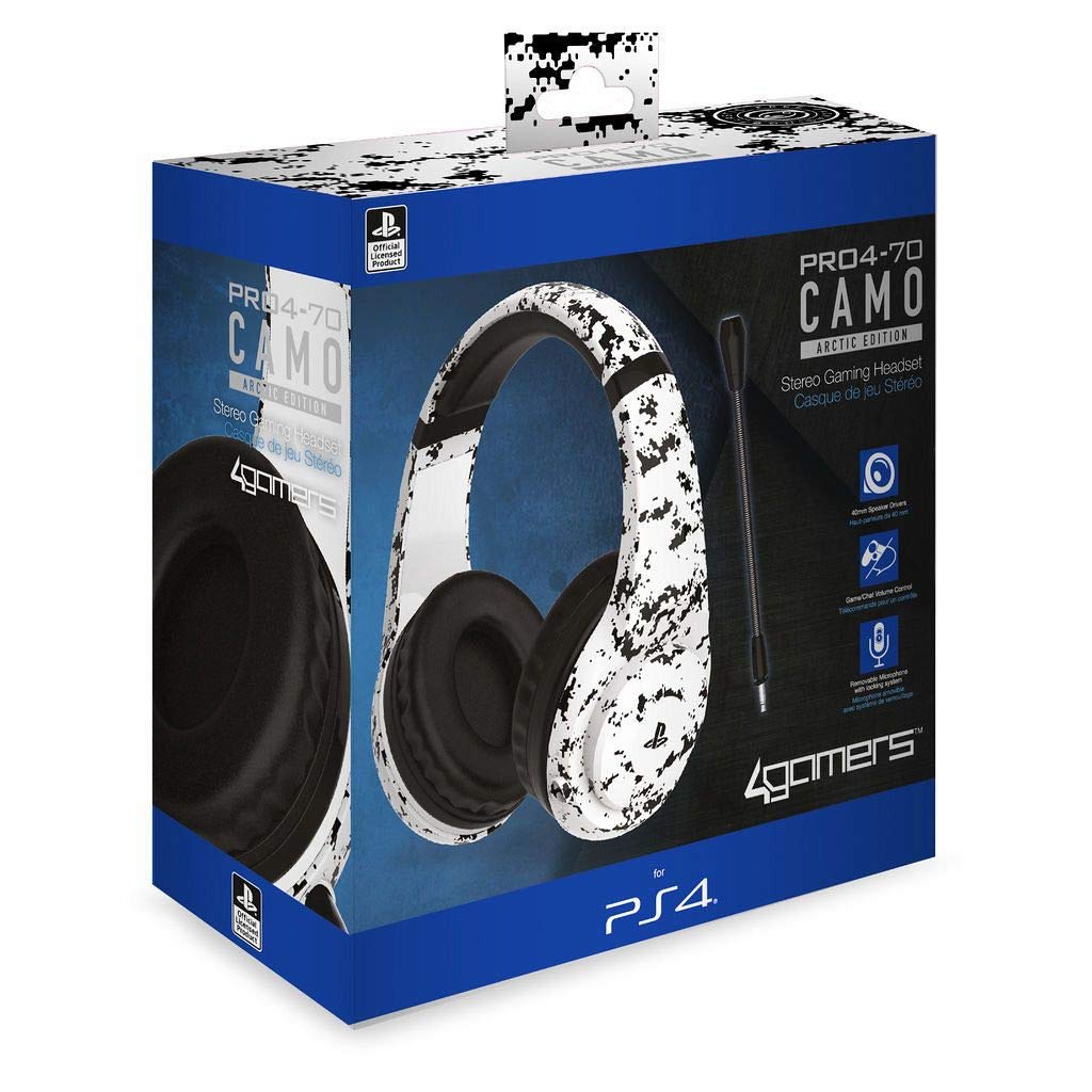 4GAMERS PRO4-70 Camo Stereo Gaming Headset, Arctic (PS4)