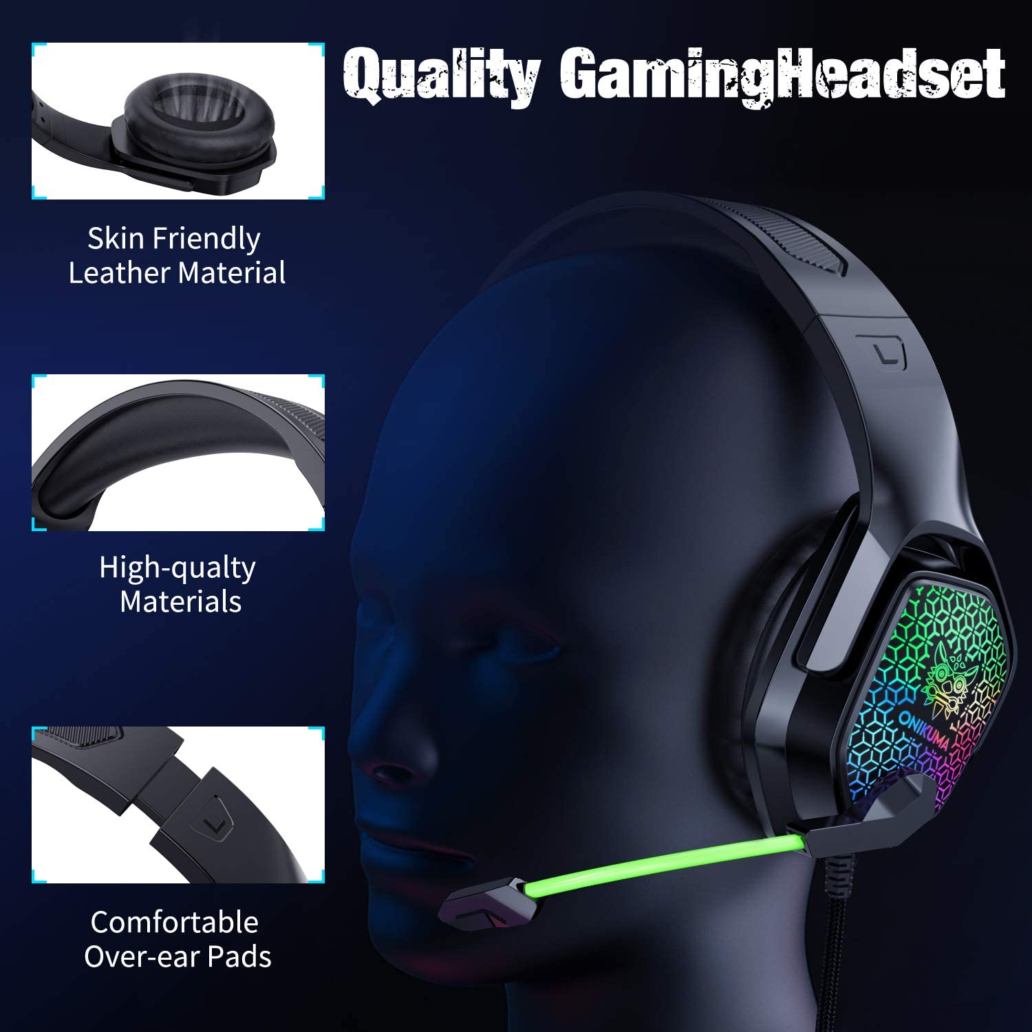 Onikuma X3 Professional Gaming Headset with Noise-Cancelling Microphone